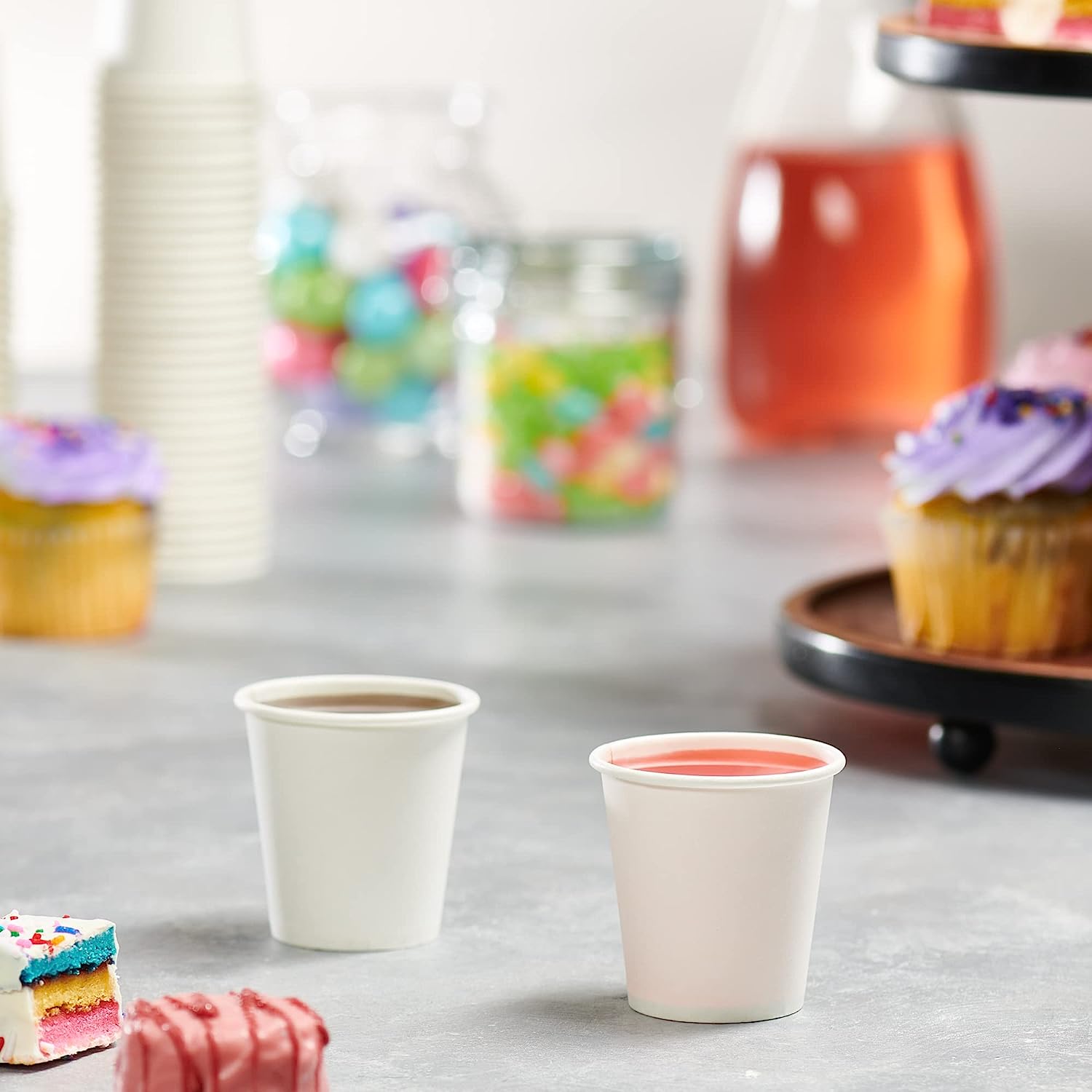 4 oz. White Paper Cups Small Disposable Bathroom Cups - Comfy Package