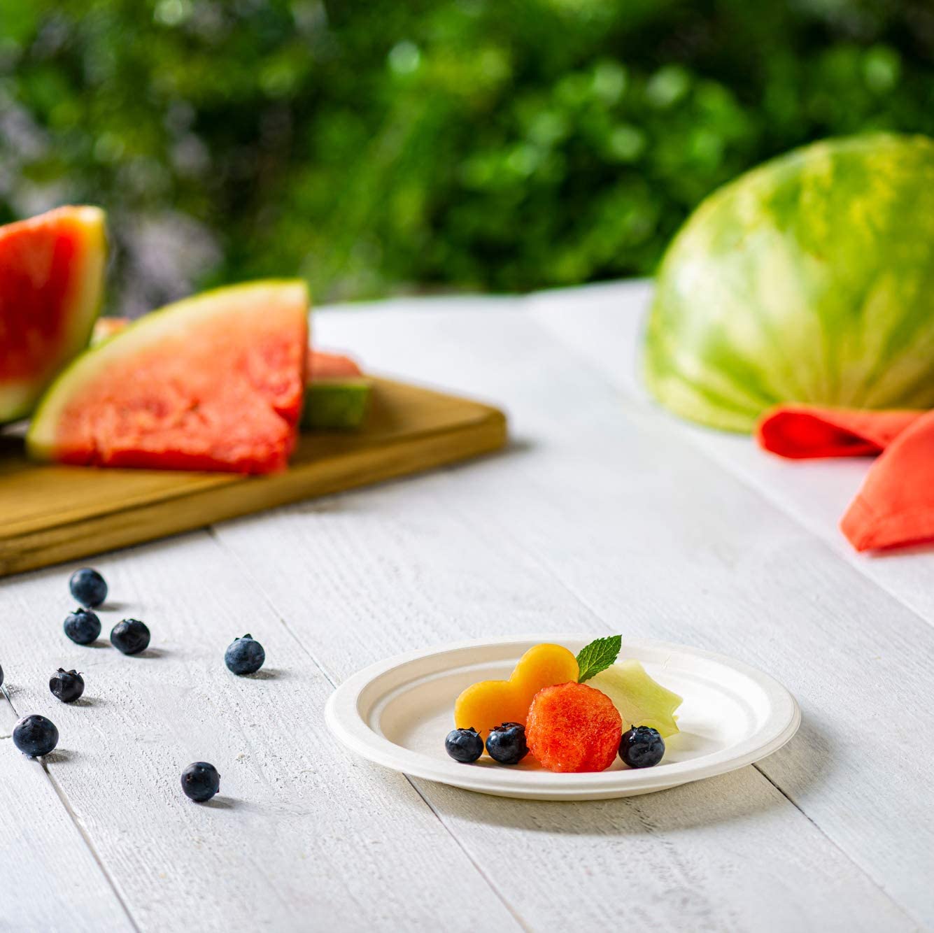 7 Inch Heavy-Duty Plates Eco-Friendly 100% Compostable Disposable Sugarcane Paper Plates - Comfy Package