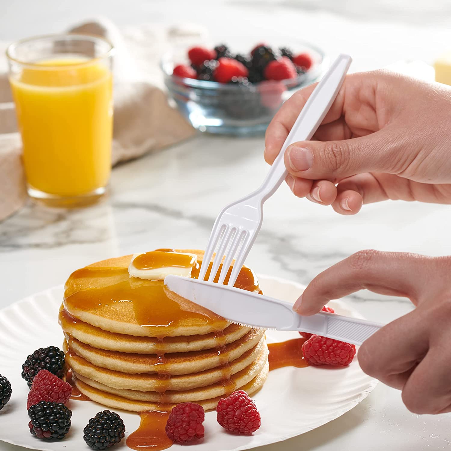 3000ct Extra Heavyweight Disposable White Plastic Forks - Comfy Package