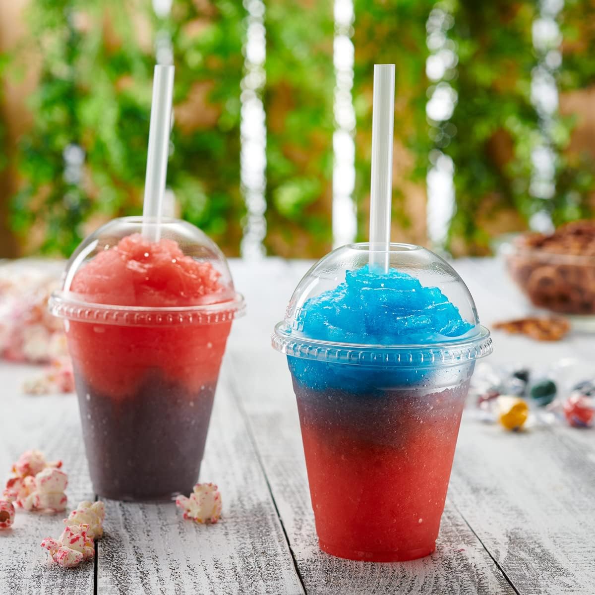 12 oz. Plastic Cups with Dome Lids - Comfy Package