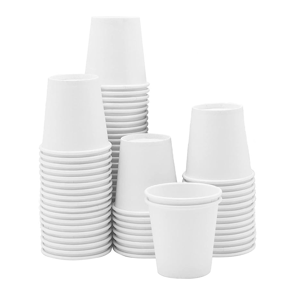 3 oz. White Paper Cups Small Disposable Bathroom Mouthwash Cups - Comfy Package