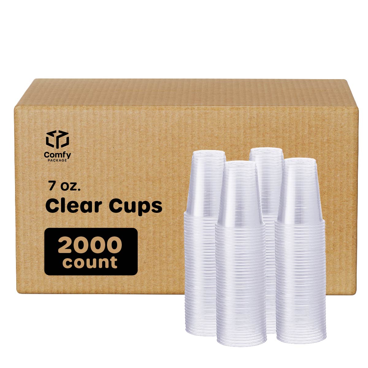 [Case of 2000]  7 oz. Clear Disposable Plastic Drinking Cups