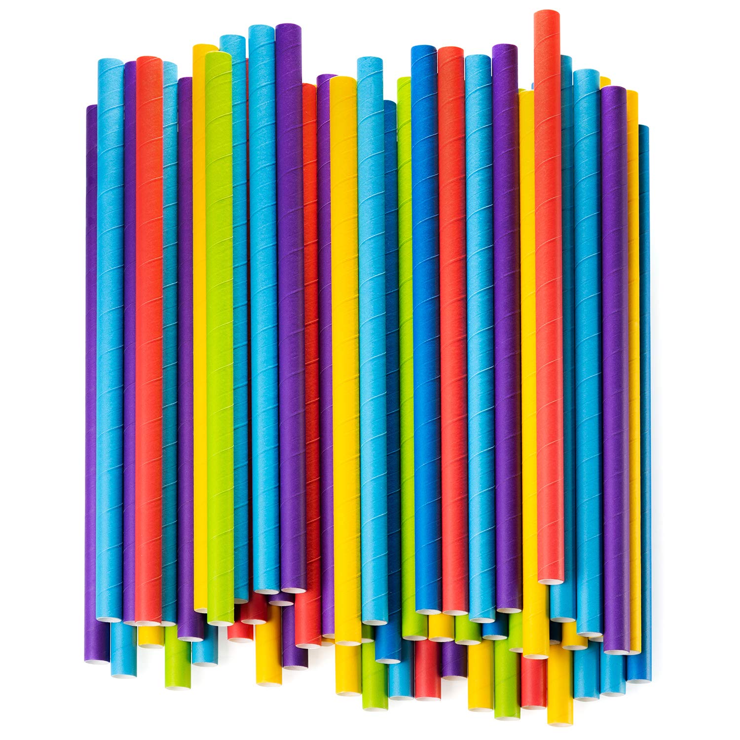 2000ct Paper Jumbo Smoothie Straws 100% Biodegradable Assorted Colors - Comfy Package
