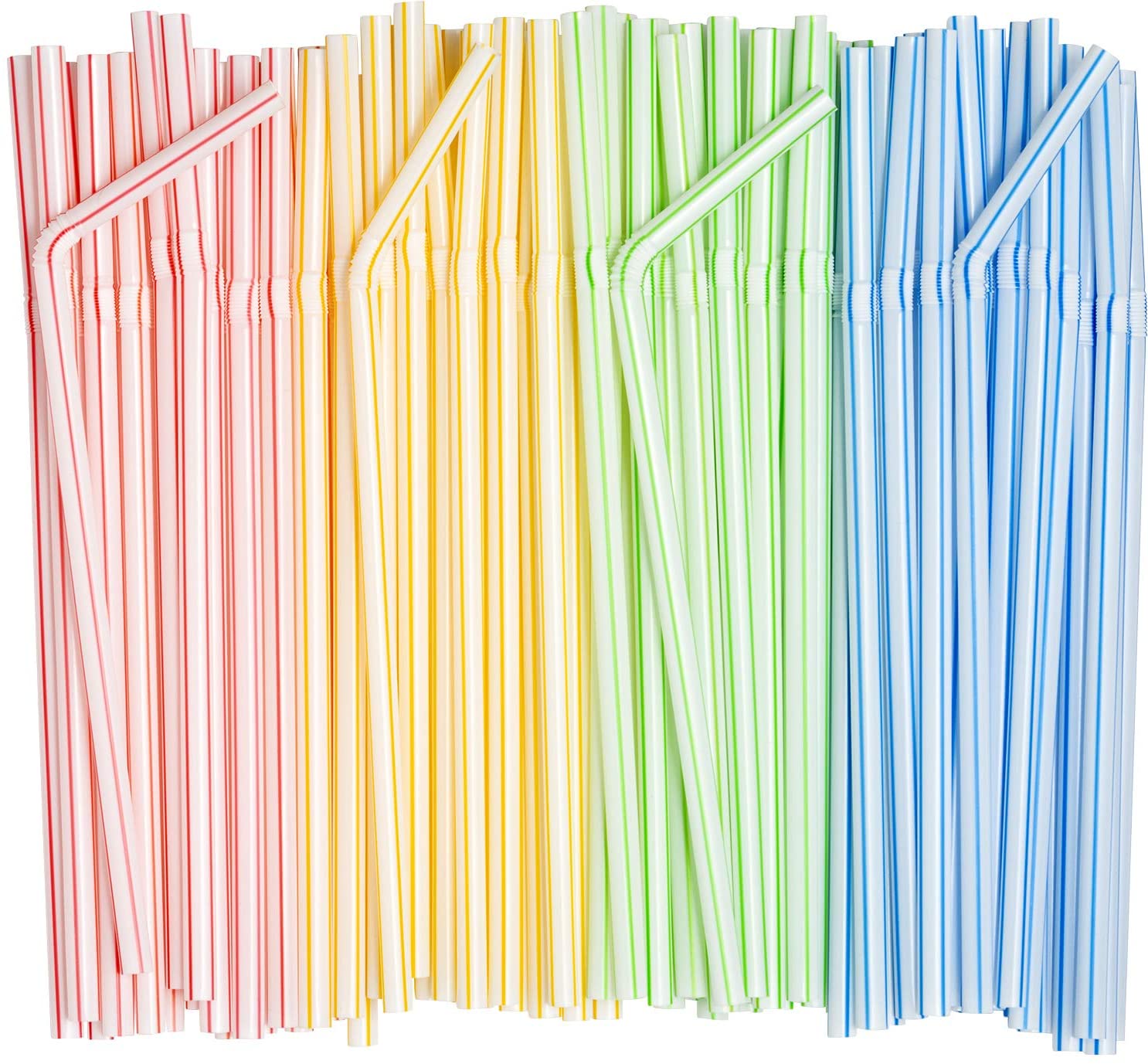 400ct Striped Flexible Drinking Straws - Comfy Package