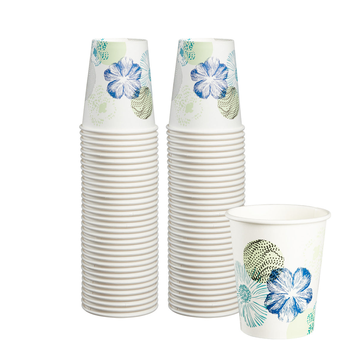 8 oz. All Purpose Everyday Disposable Floral Design Paper Drinking Cups