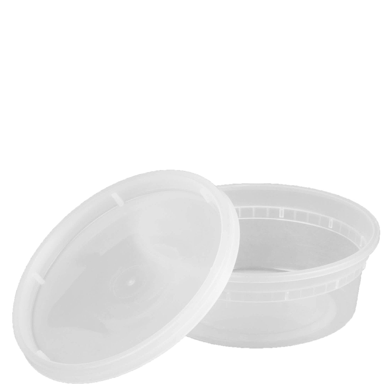 8 oz. Plastic Deli Food Storage Containers with Airtight Lids - Comfy Package