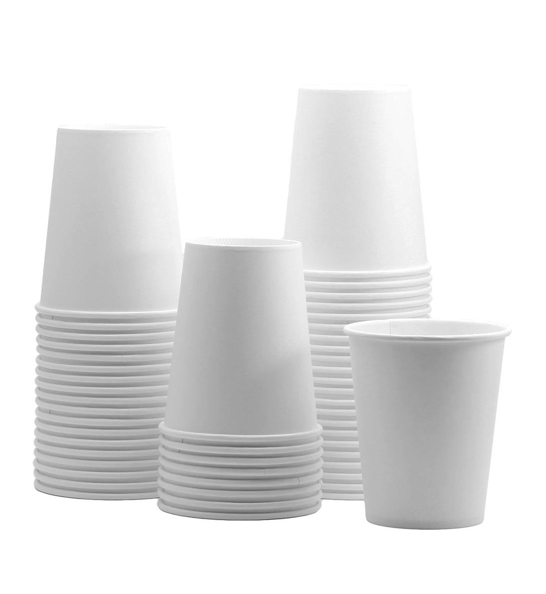 8 oz. White Paper Hot Cups, Coffee Cups, Hot Cocoa Cups - Comfy Package