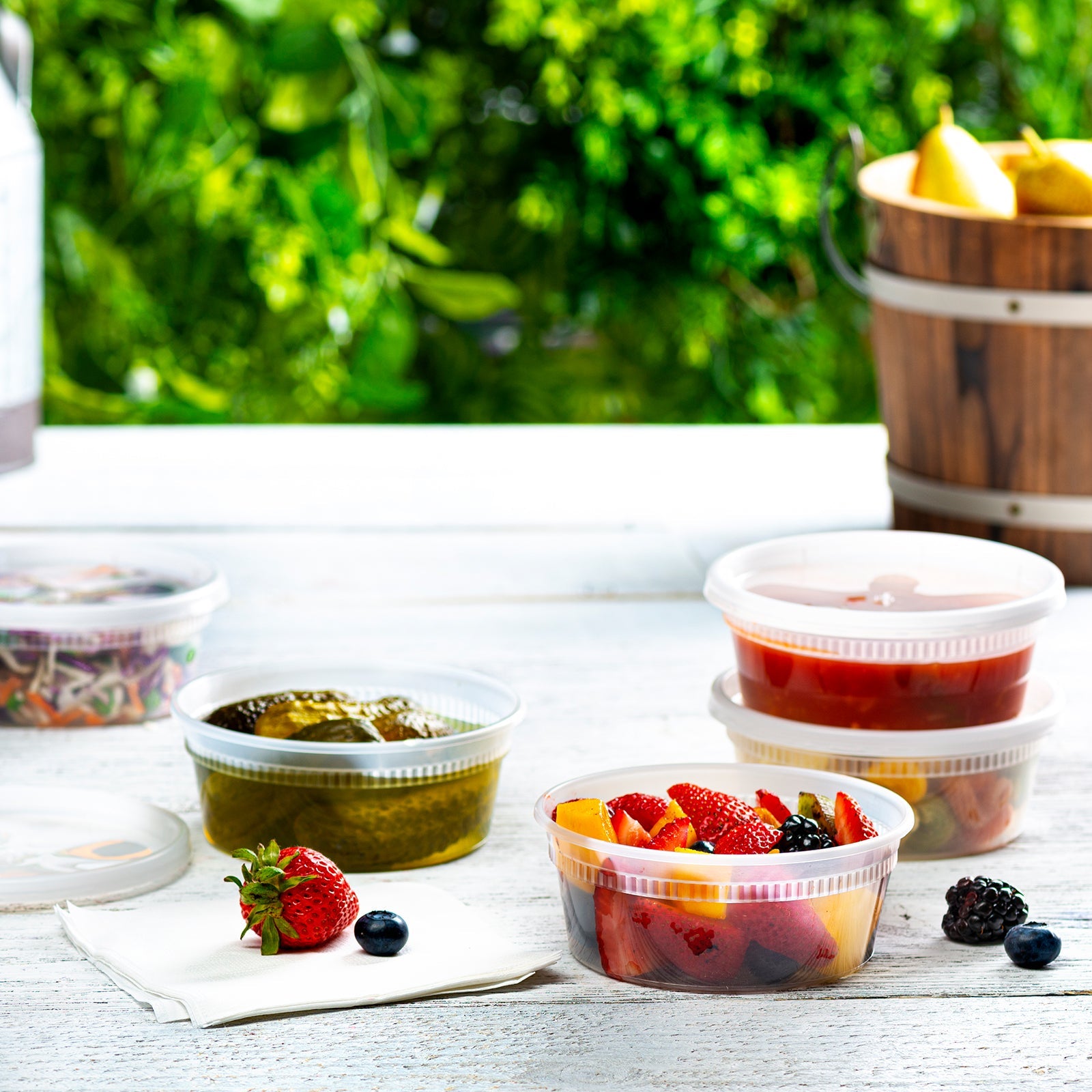 8 oz. Deli Food Storage Containers With Airtight Lids - Comfy Package