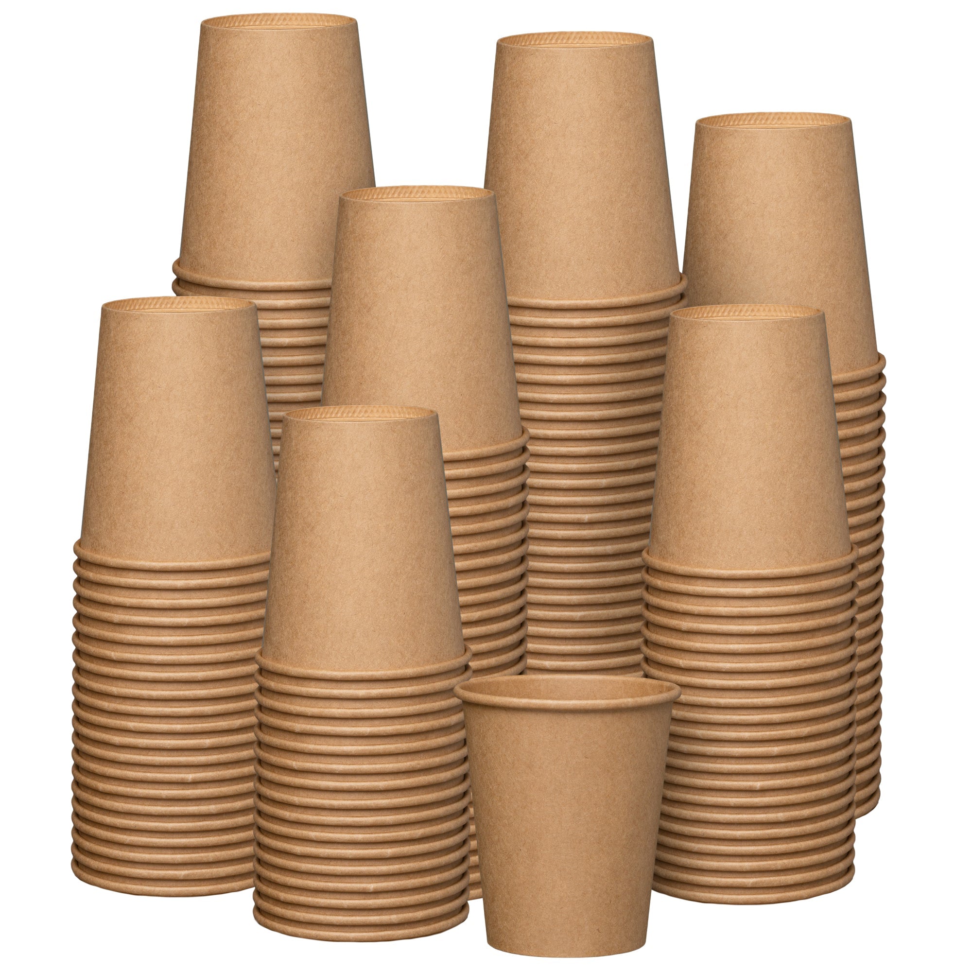 8 oz. Kraft Paper Hot Coffee Cups - Unbleached - Comfy Package