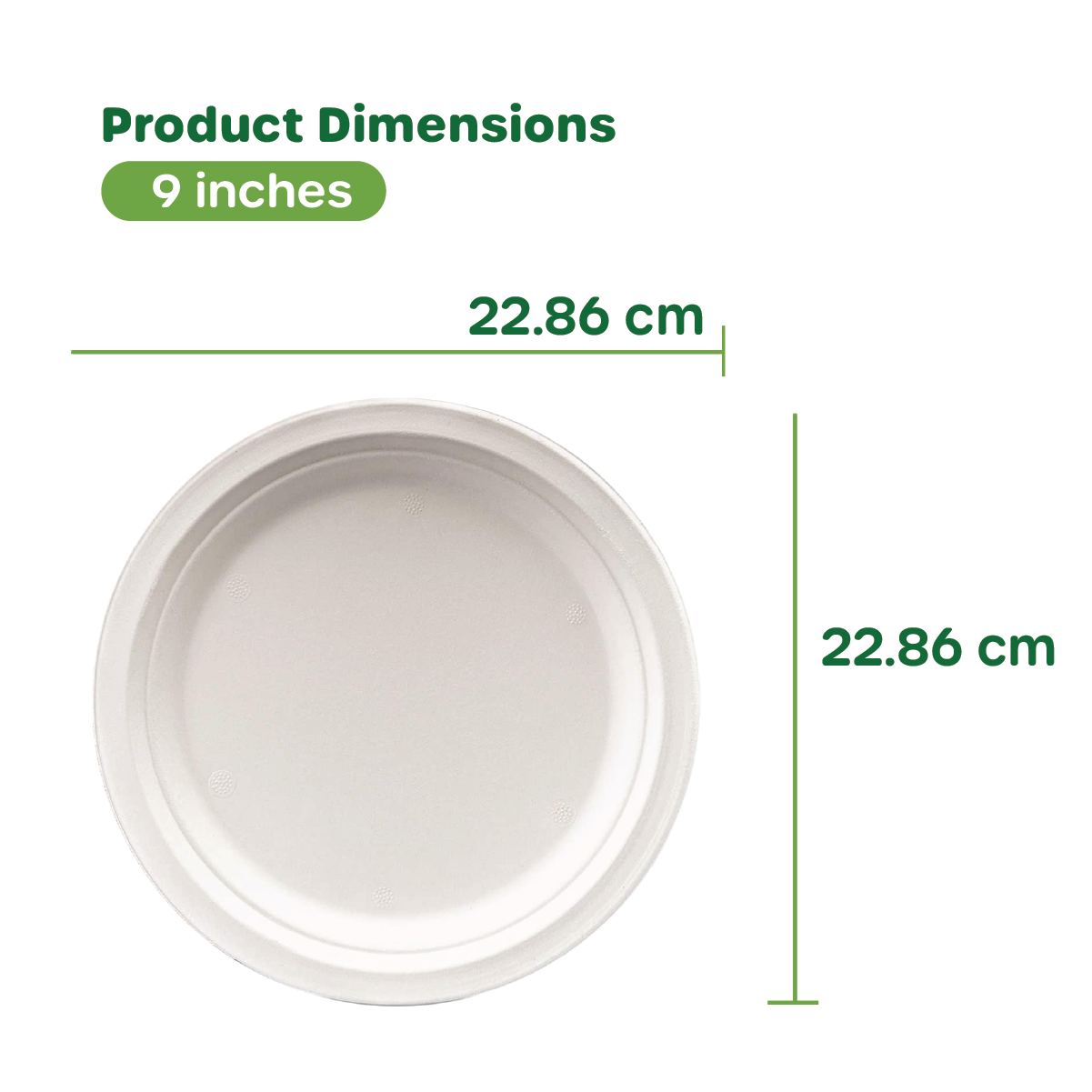 100% Compostable 9 Inch Heavy-Duty Plates Eco-Friendly Disposable Sugarcane Paper Plates