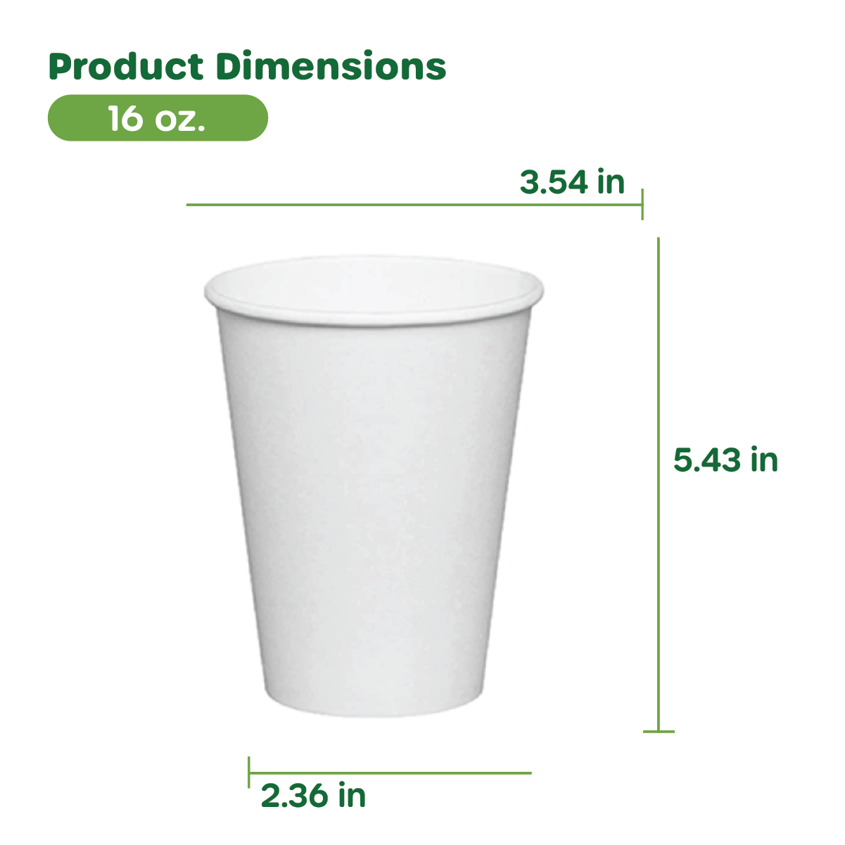 [16 oz.] White Paper Hot Cups - Coffee Cups