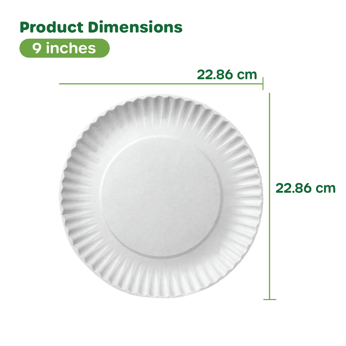 [9 Inch] Disposable White Uncoated Paper Plates - Large (Formerly Comfy Package)