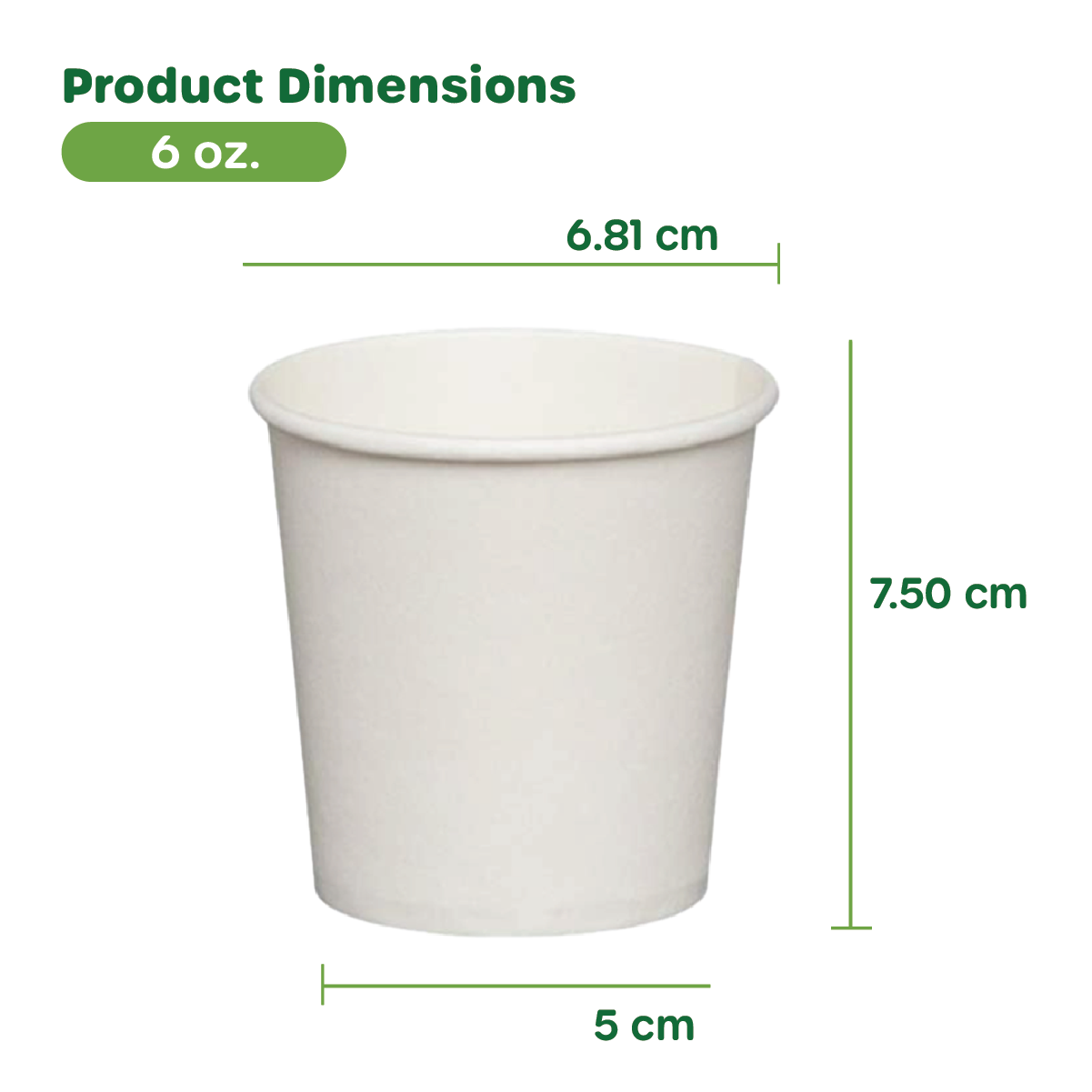 [Case of 2400] 6 oz. White Paper Hot Coffee Cups - Water Cooler Cups