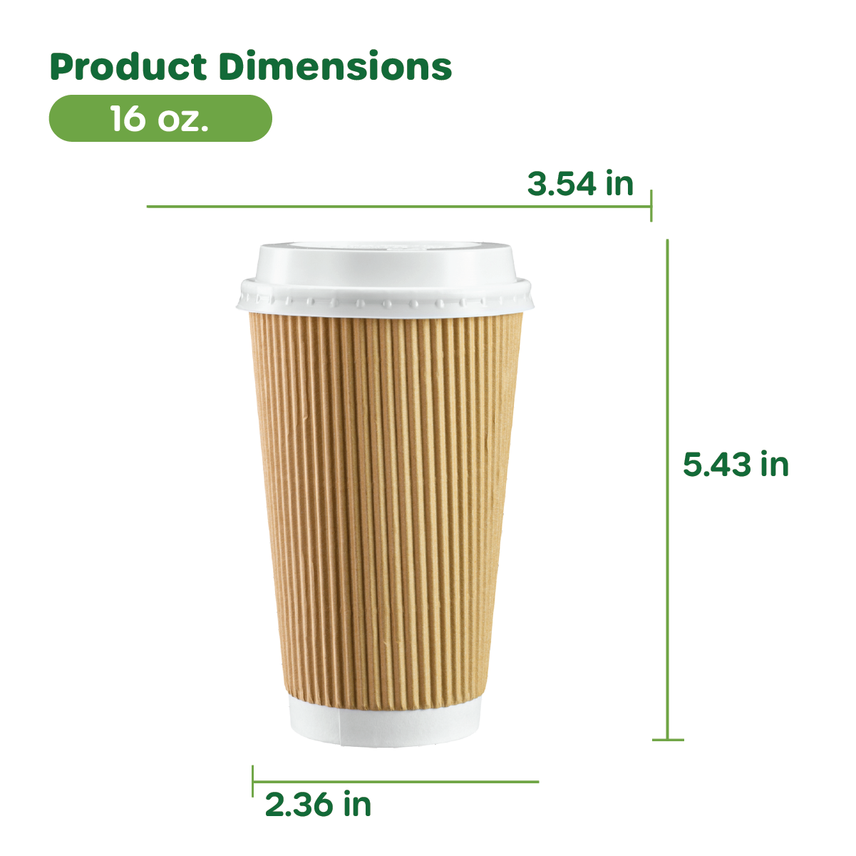 16 oz. Insulated Ripple Paper Hot Coffee Cups With Lids & Stirrers