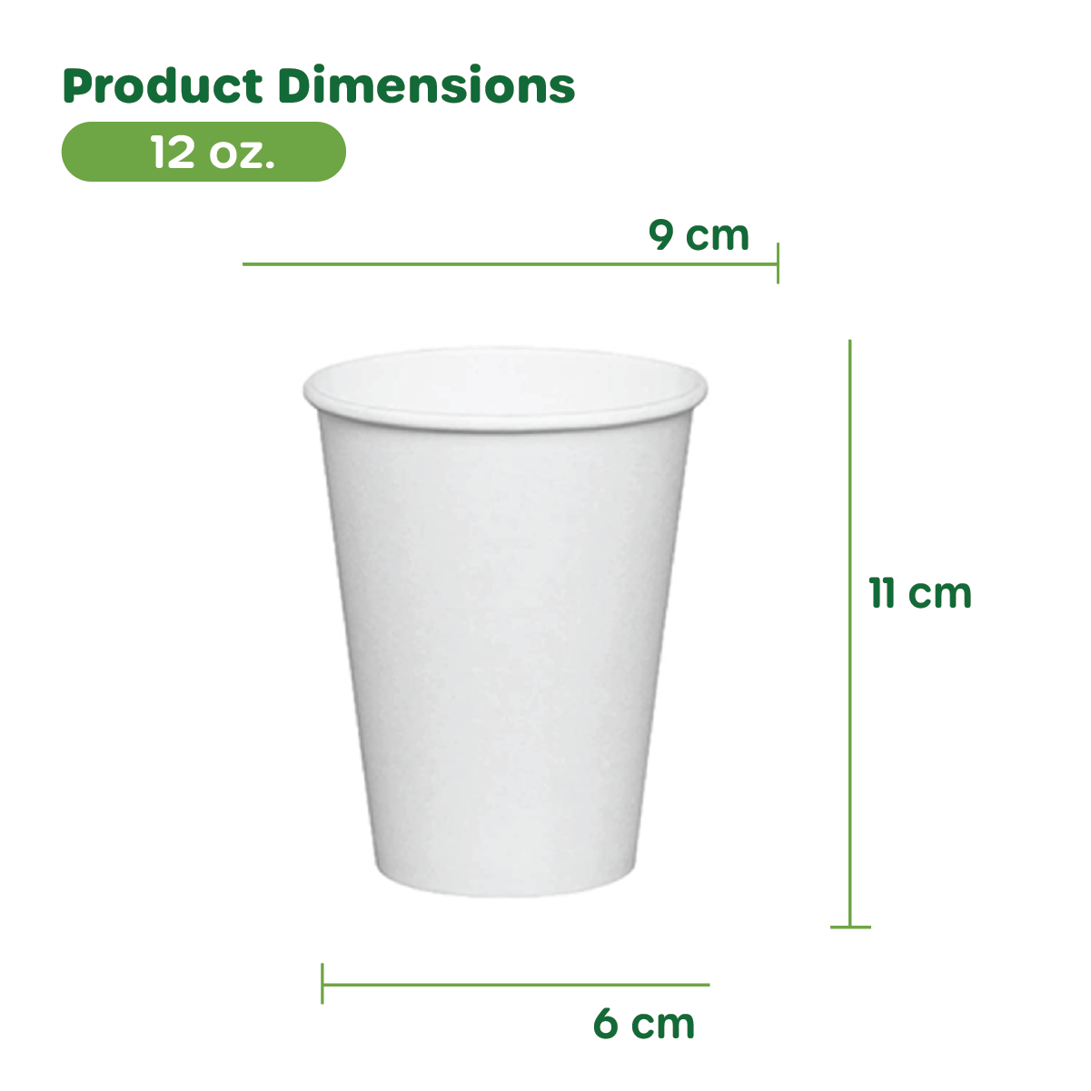 12 oz. White Paper Hot Cups