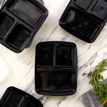 24 oz 3 Compartment Reusable Meal Prep Containers - Comfy Package