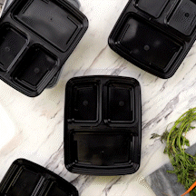 32 oz 3 Compartment Reusable Meal Prep Containers - Comfy Package