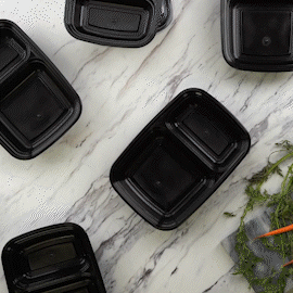 28 oz 2 Compartment Reusable Meal Prep Containers - Comfy Package