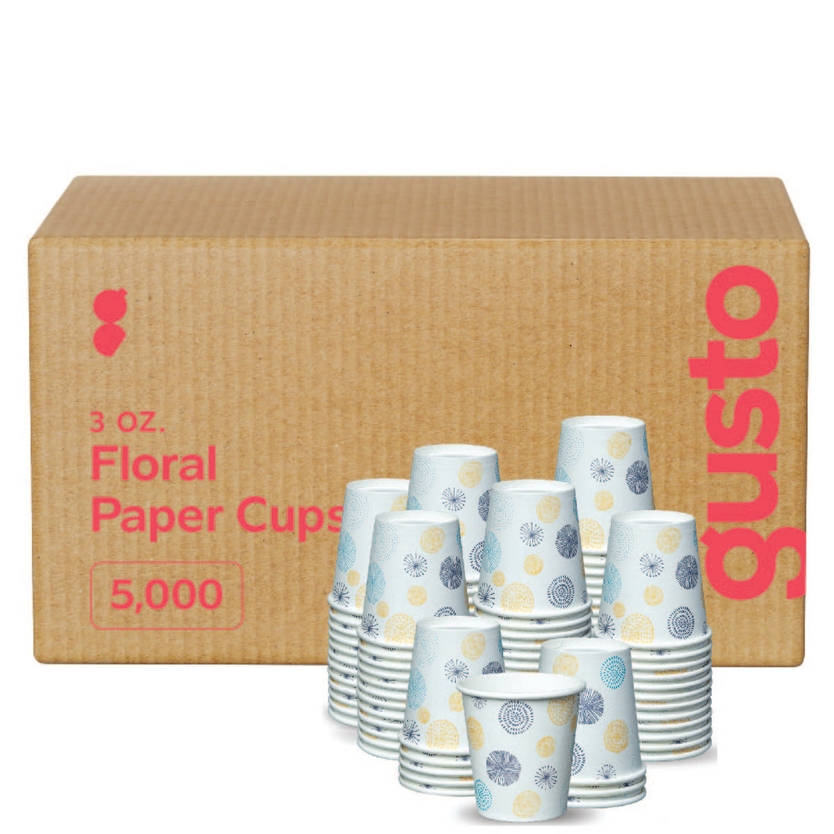 3 oz. Small Paper Cups, Disposable Mini Bathroom Mouthwash Cups - Floral