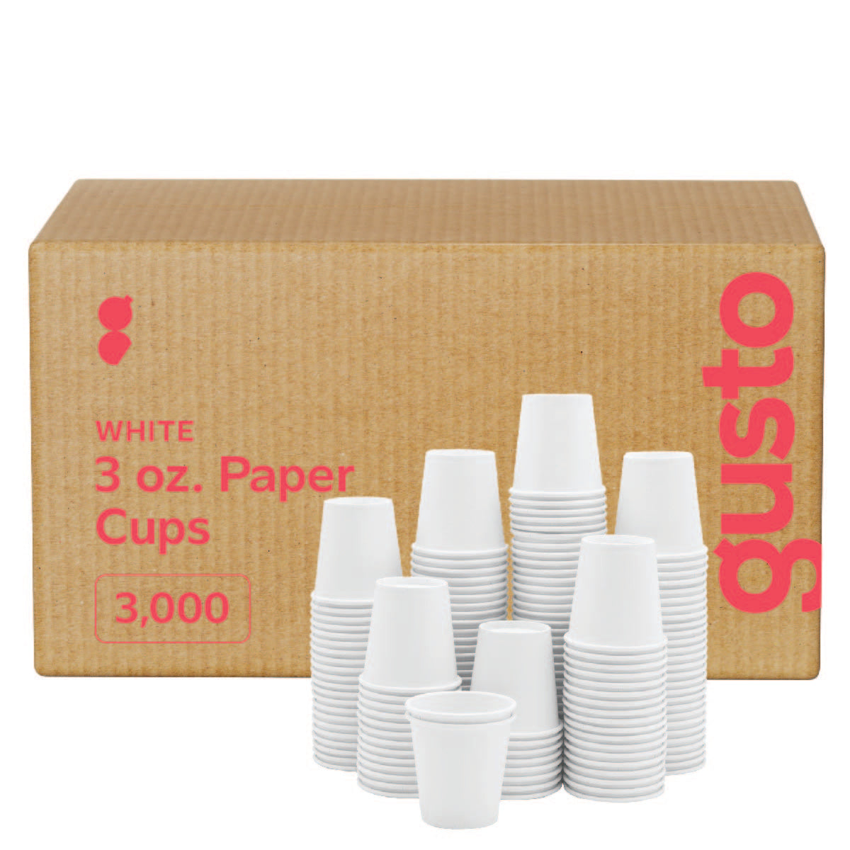 [Case of 3000] 3 oz. White Paper Cups, Small Disposable Bathroom, Espresso, Mouthwash Cups