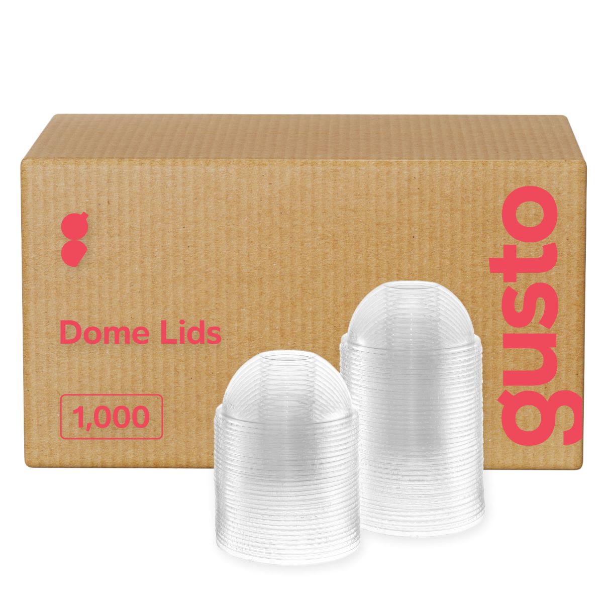 [Case of 1000] Clear (No hole) Dome PET Plastic Lids 98mm Rim for 12, 16, 20 & 24 oz. Milkshake Cups