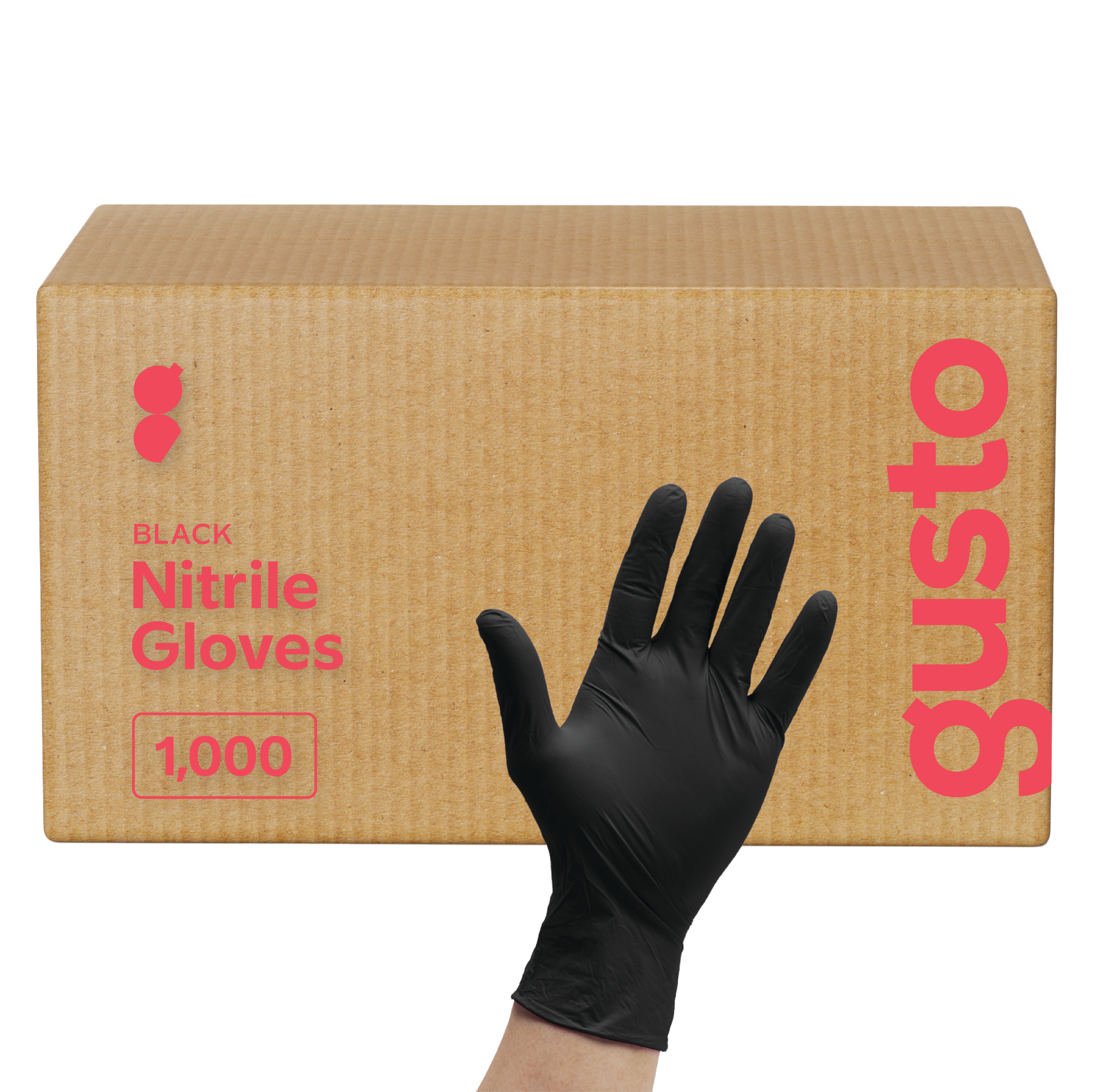 [Case of 1000] Black Nitrile Disposable Gloves 6 Mil. Extra Strength Latex & Powder Free, Textured Fingertips Gloves - Small