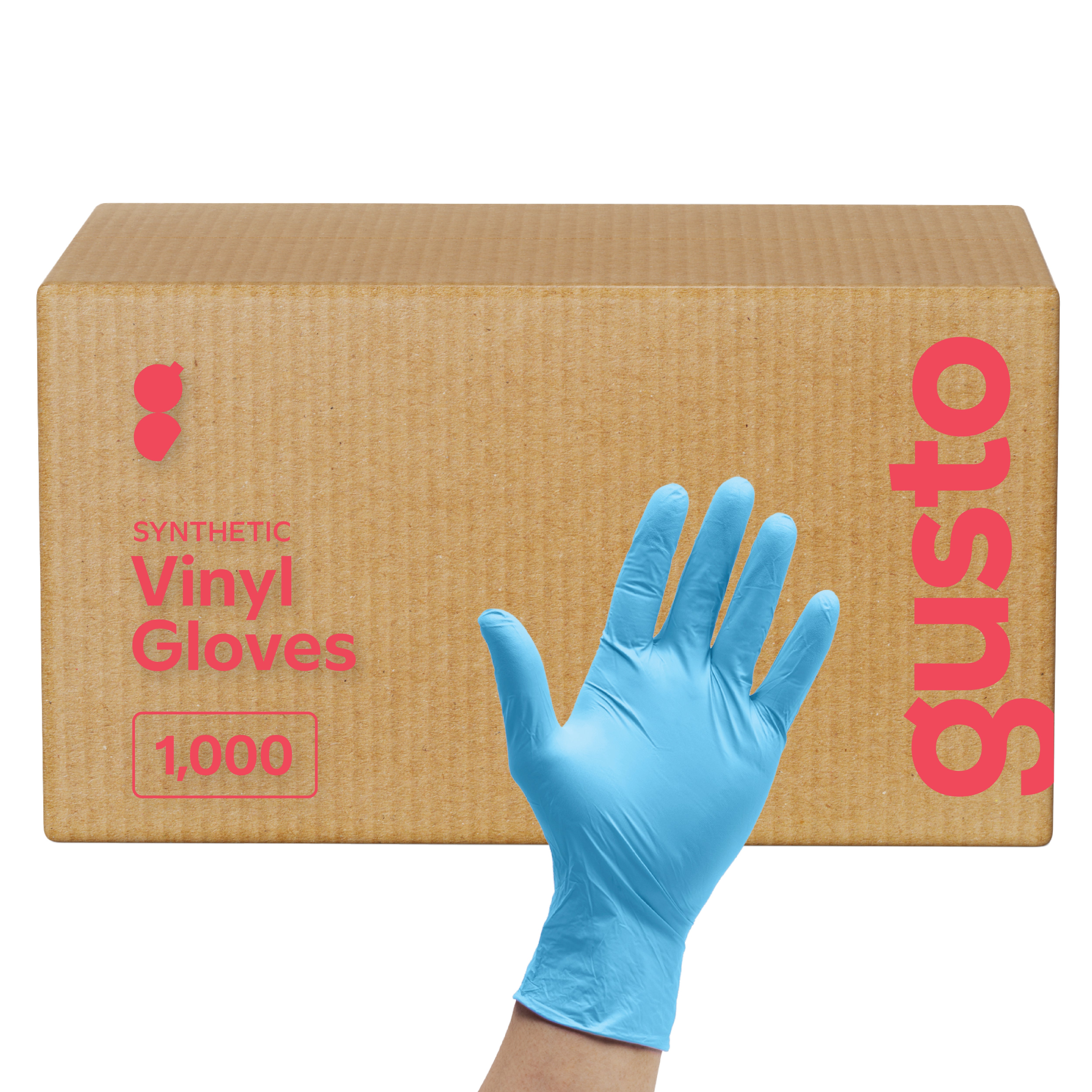 [Case of 1000] Synthetic Vinyl Blend Disposable Plastic Gloves Powder & Latex Free - Small