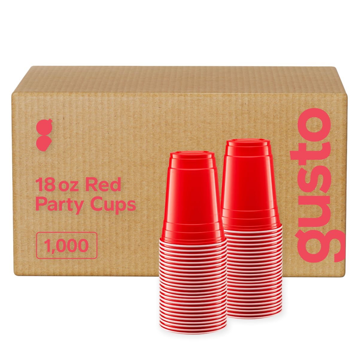 [Case of 1000] 18 oz. Red Party Cups