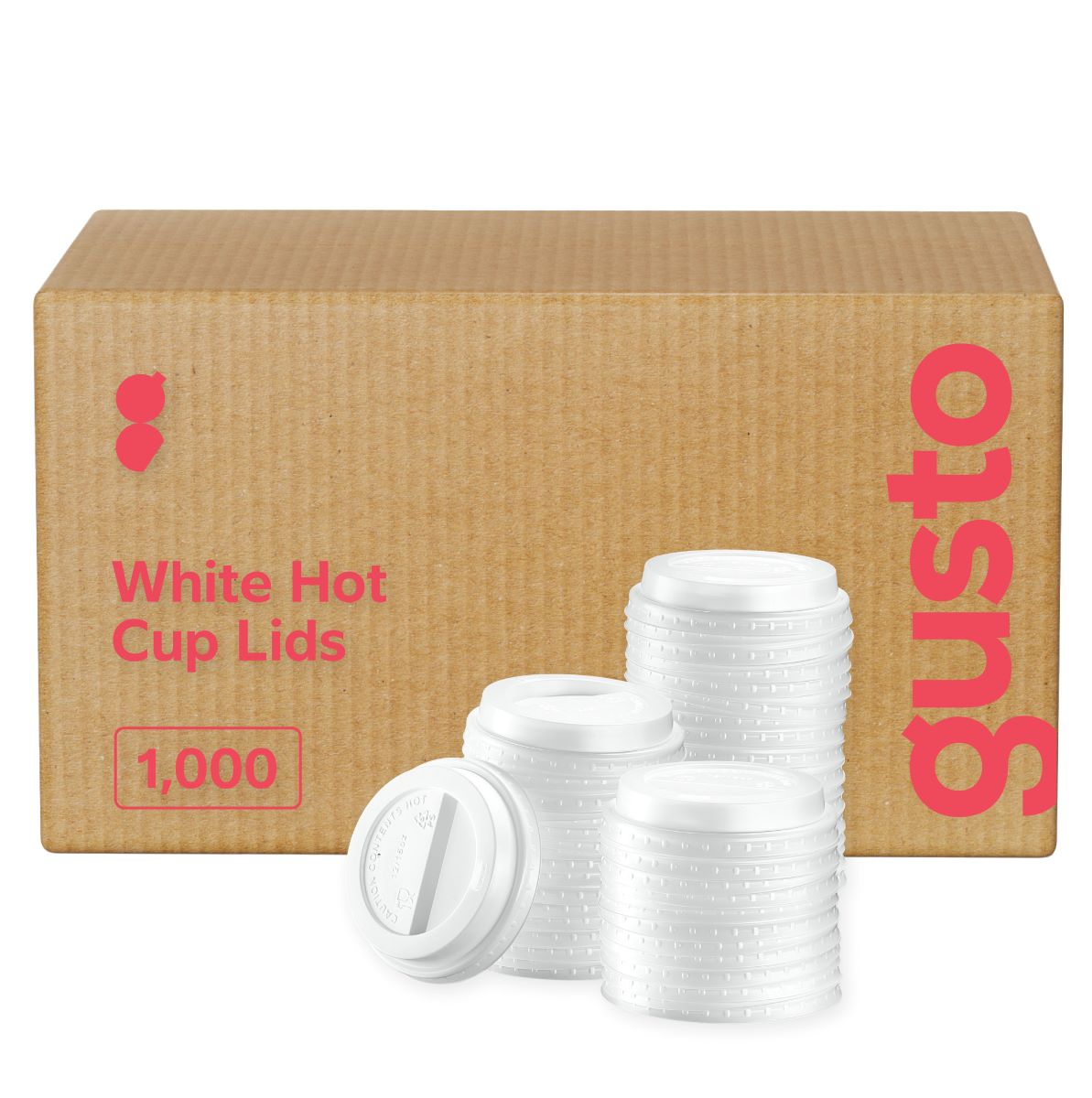 [Case of 1000] Disposable Plastic Dome Lids for 10, 12, 16, & 20 oz. Paper Hot Coffee Cup - White