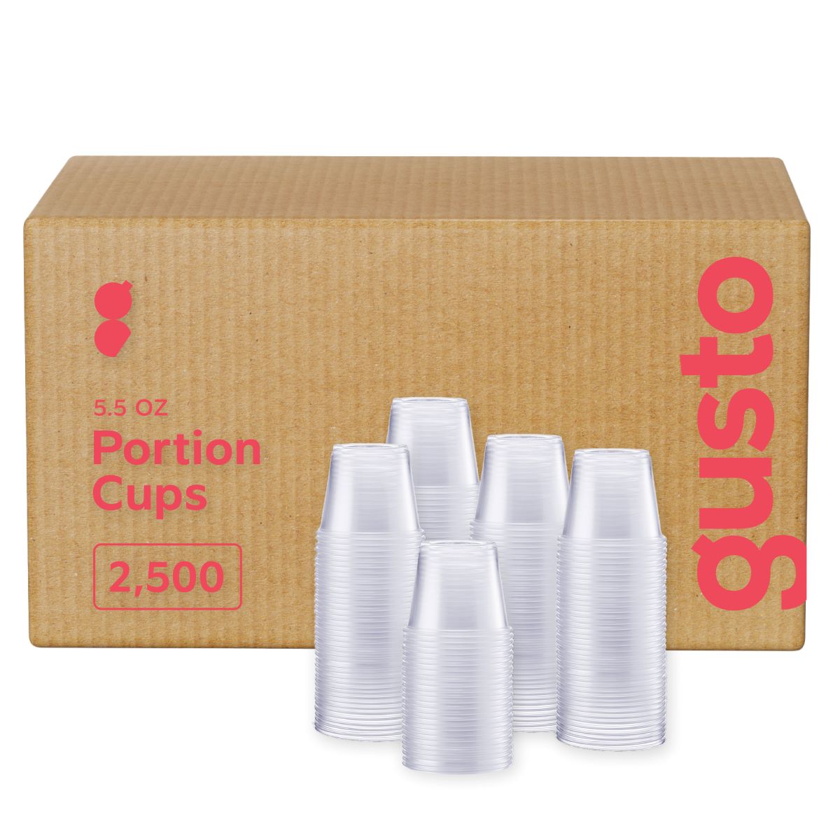 [Case of 2,500 5.5 oz. Plastic Disposable Portion Cups (No Lids) Souffle Cups