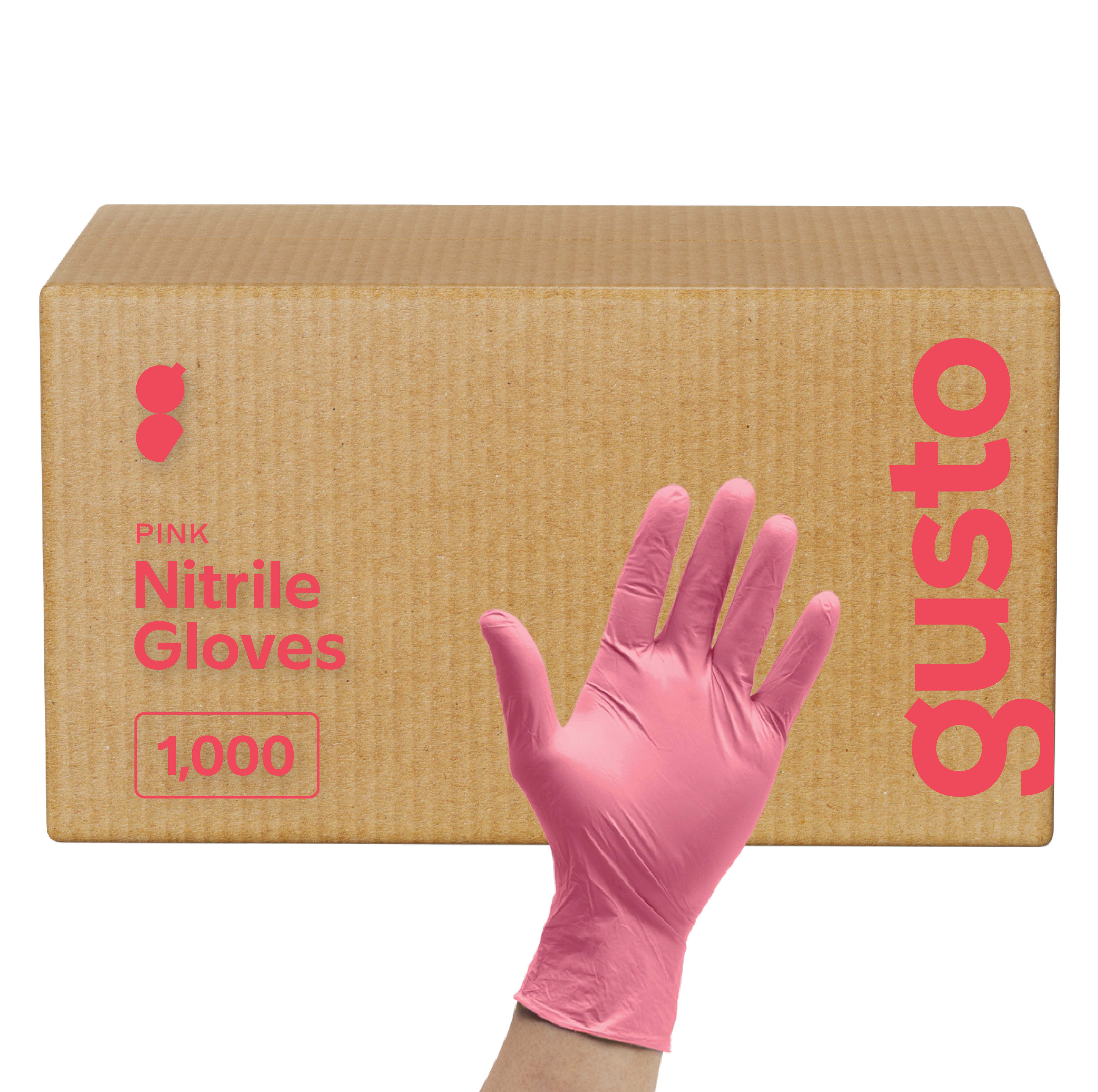 [Case of 1000] Pink Nitrile Disposable Gloves - Latex Free and Rubber Free | Non-Sterile Powder Free Gloves - Small