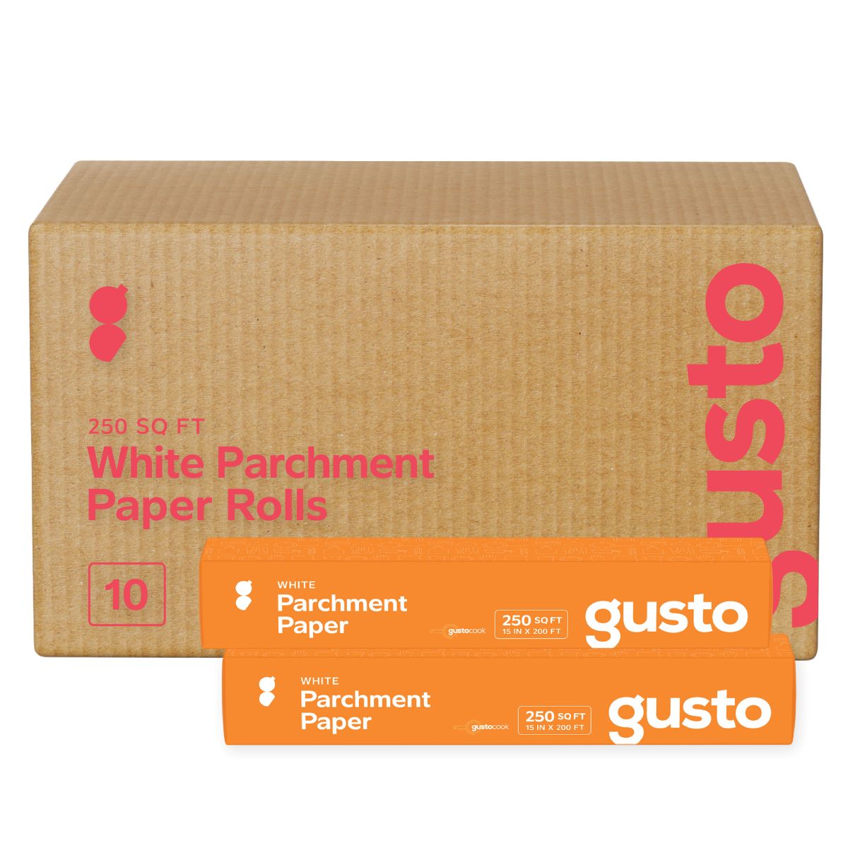 [Case of 10] Baking Parchment Paper 15 in x 200 ft, [250 Sq. Ft,] Non-