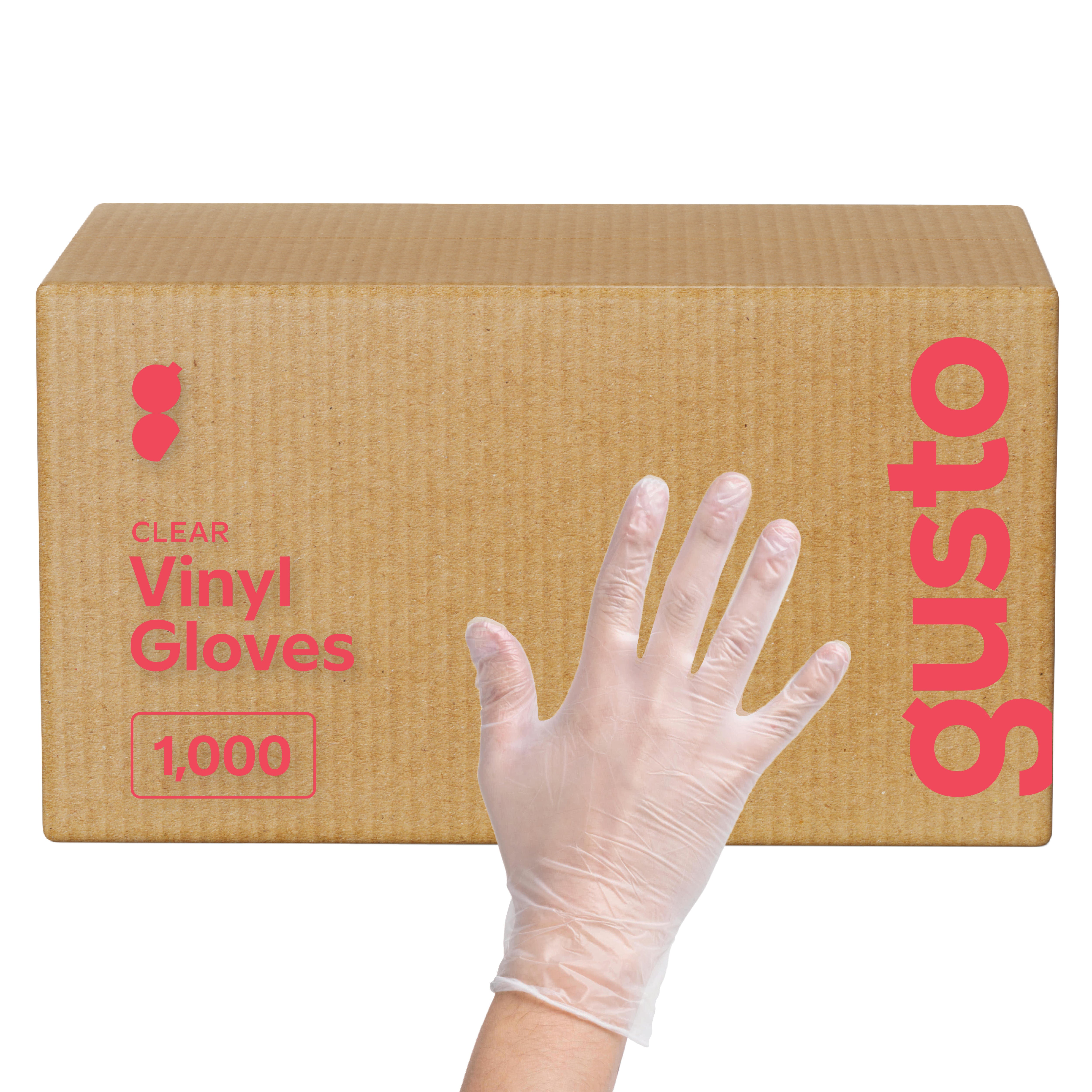 [Case of 1000] Clear Powder Free Vinyl Disposable Plastic Gloves - Small