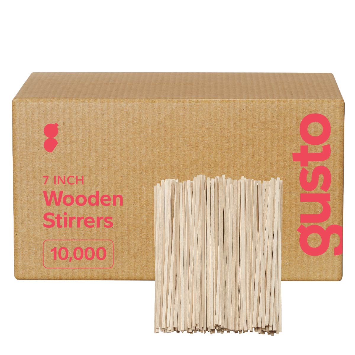 [Case of 10,000] 7.5 Inch Wooden Coffee Stirrers - Wood Stir Sticks