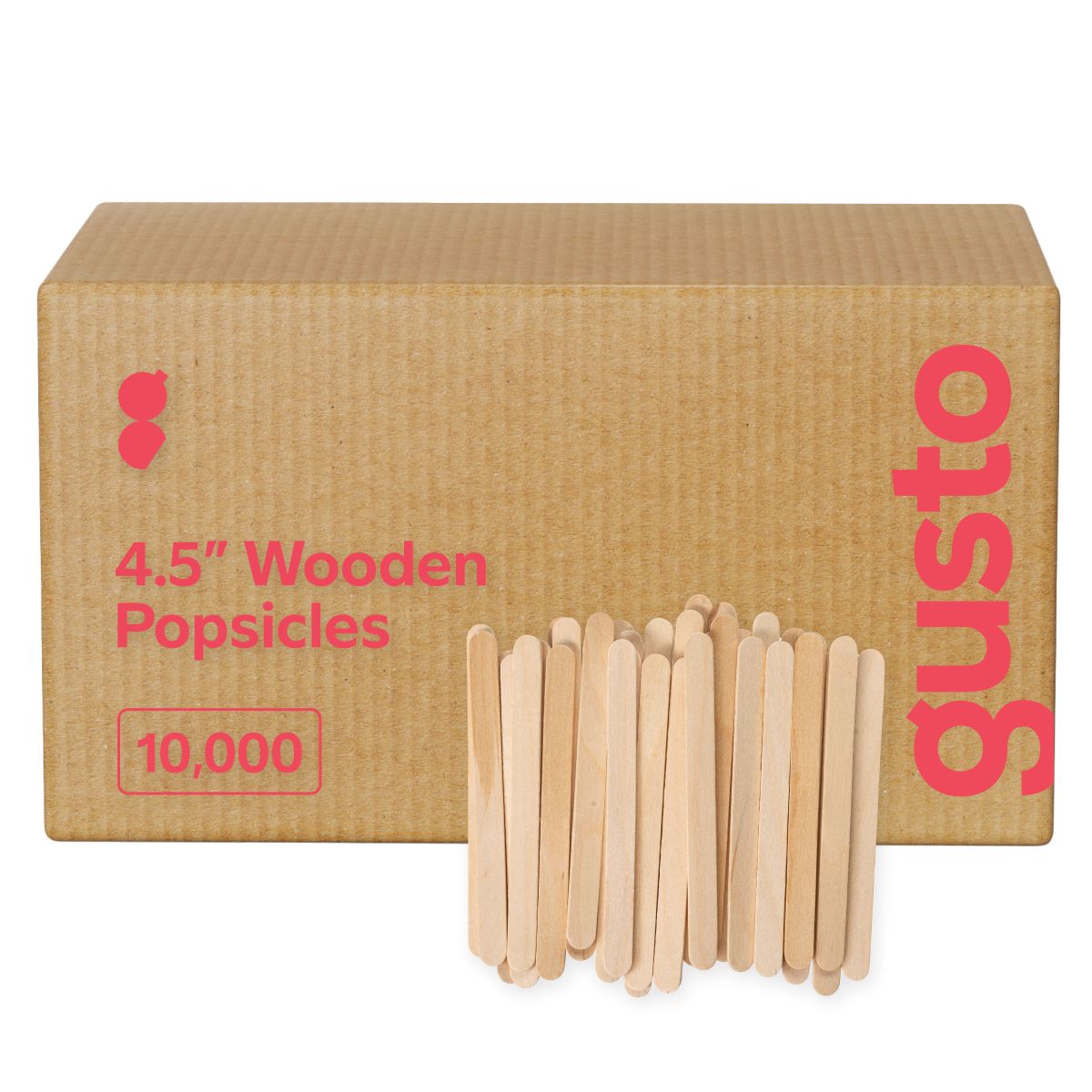 [Case of 10000] 4.5 Inch Wooden Multi-Purpose Popsicle Sticks for Crafts, ICES, Ice Cream, Wax, Waxing, Tongue Depressor Wood Sticks