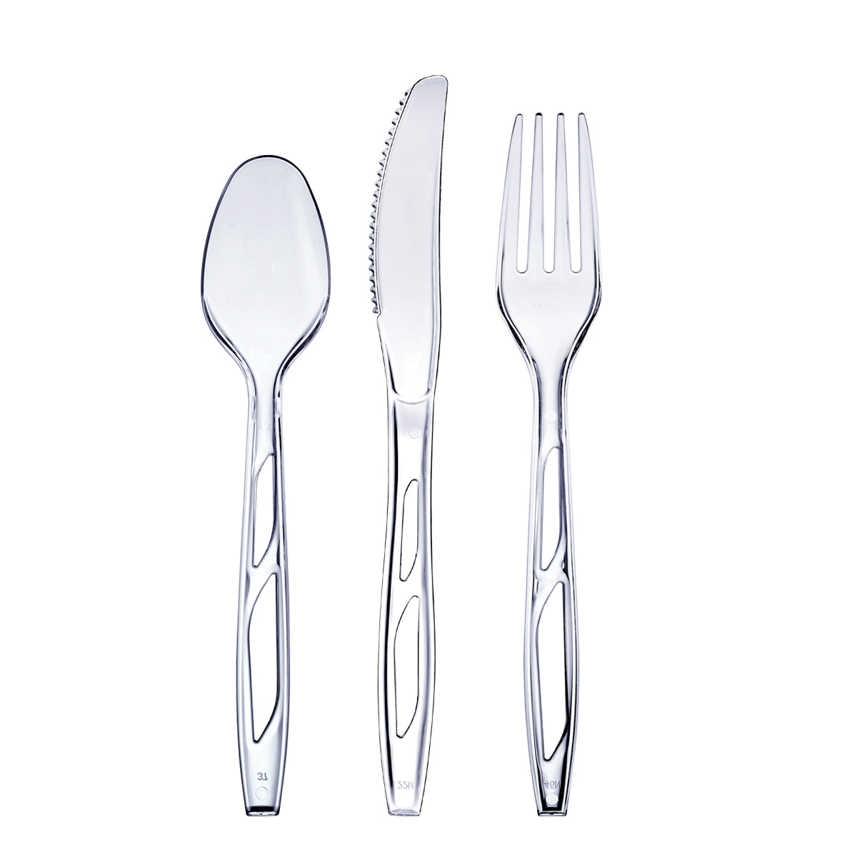 Combo Pack Premium Heavyweight Disposable Clear Plastic Silverware - Cutlery