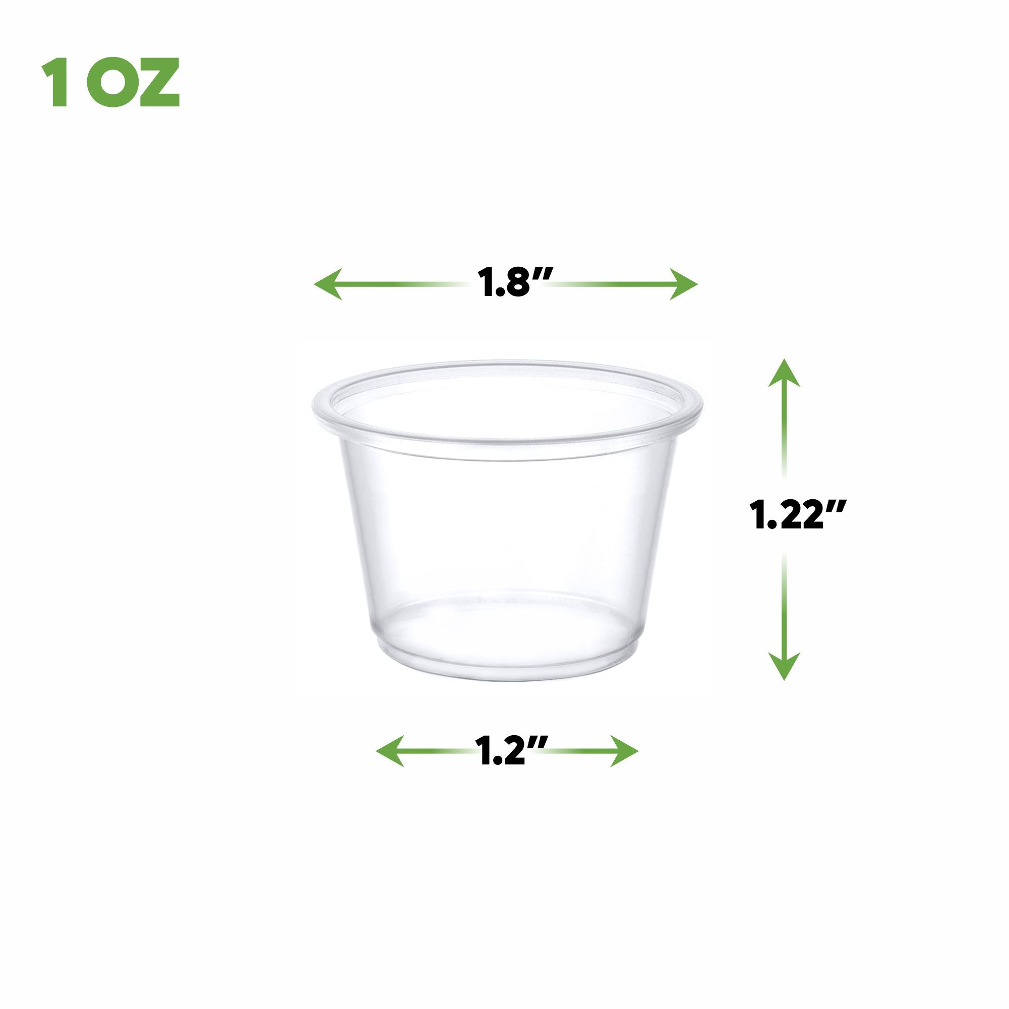 [250 Count - 1 oz.] Plastic Disposable Portion Cups (No Lids) Souffle Cups…