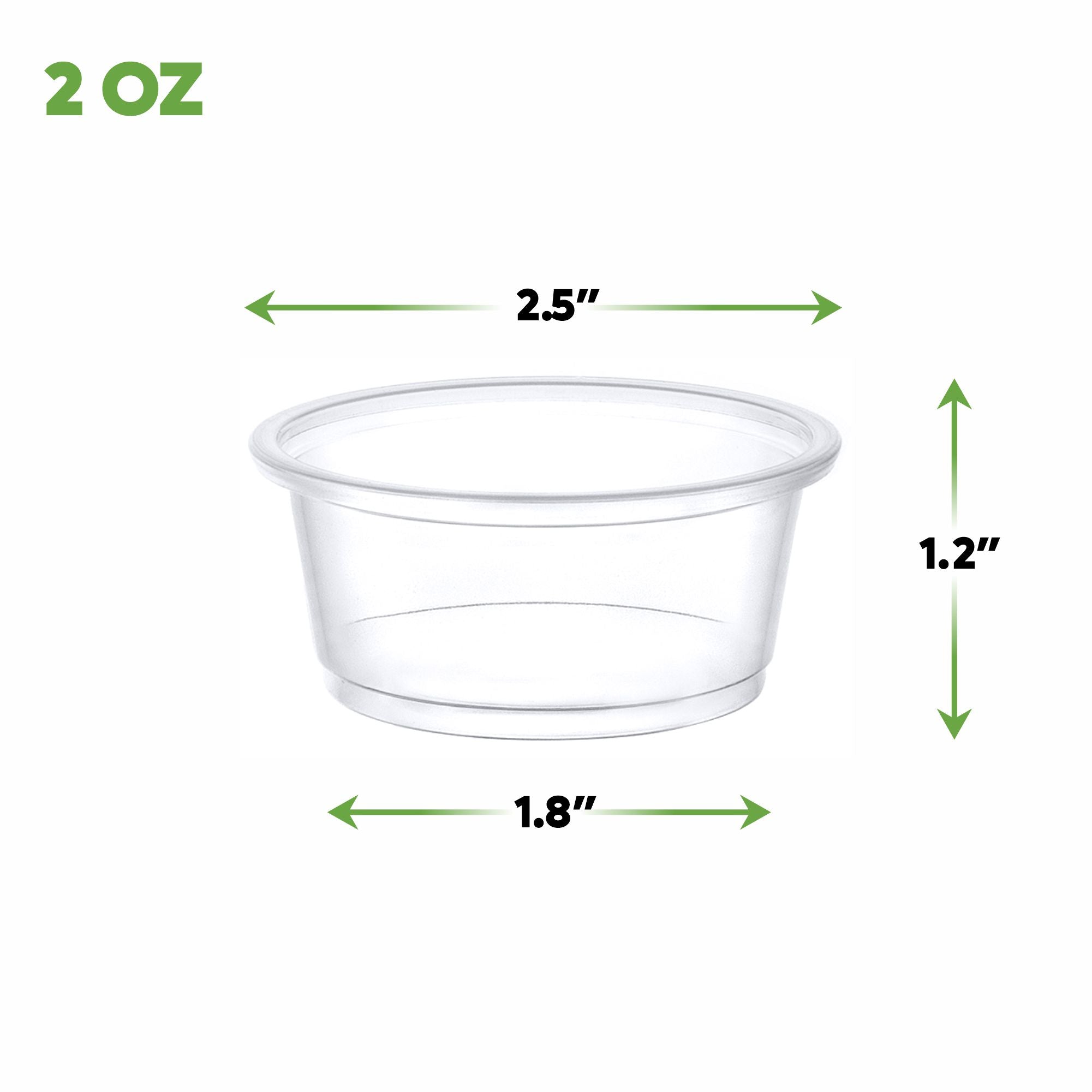 [250 Count - 2 oz.] Plastic Disposable Portion Cups (No Lids) Souffle Cups…