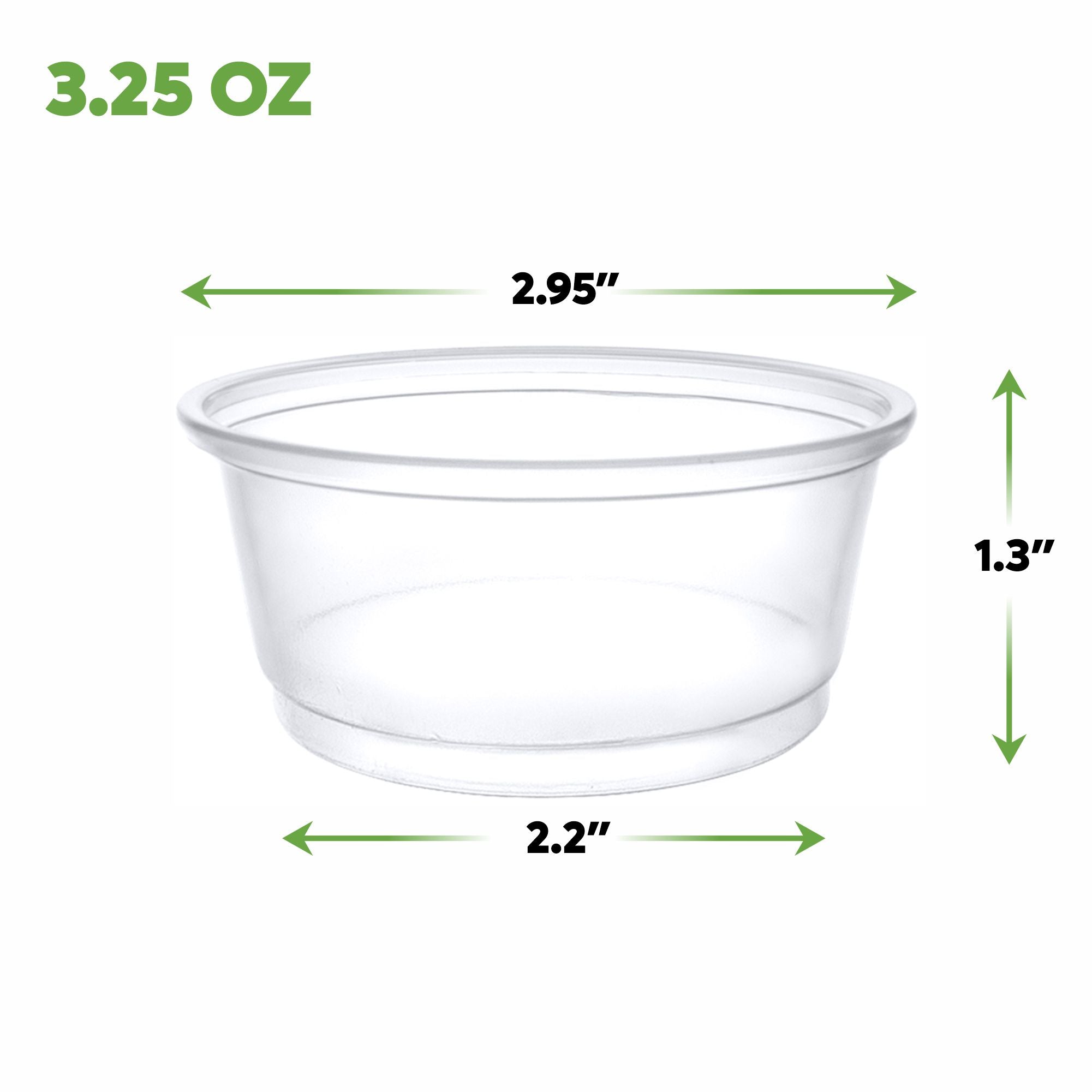 [250 Count - 3.25 oz.] Plastic Disposable Portion Cups (No Lids) Souffle Cups