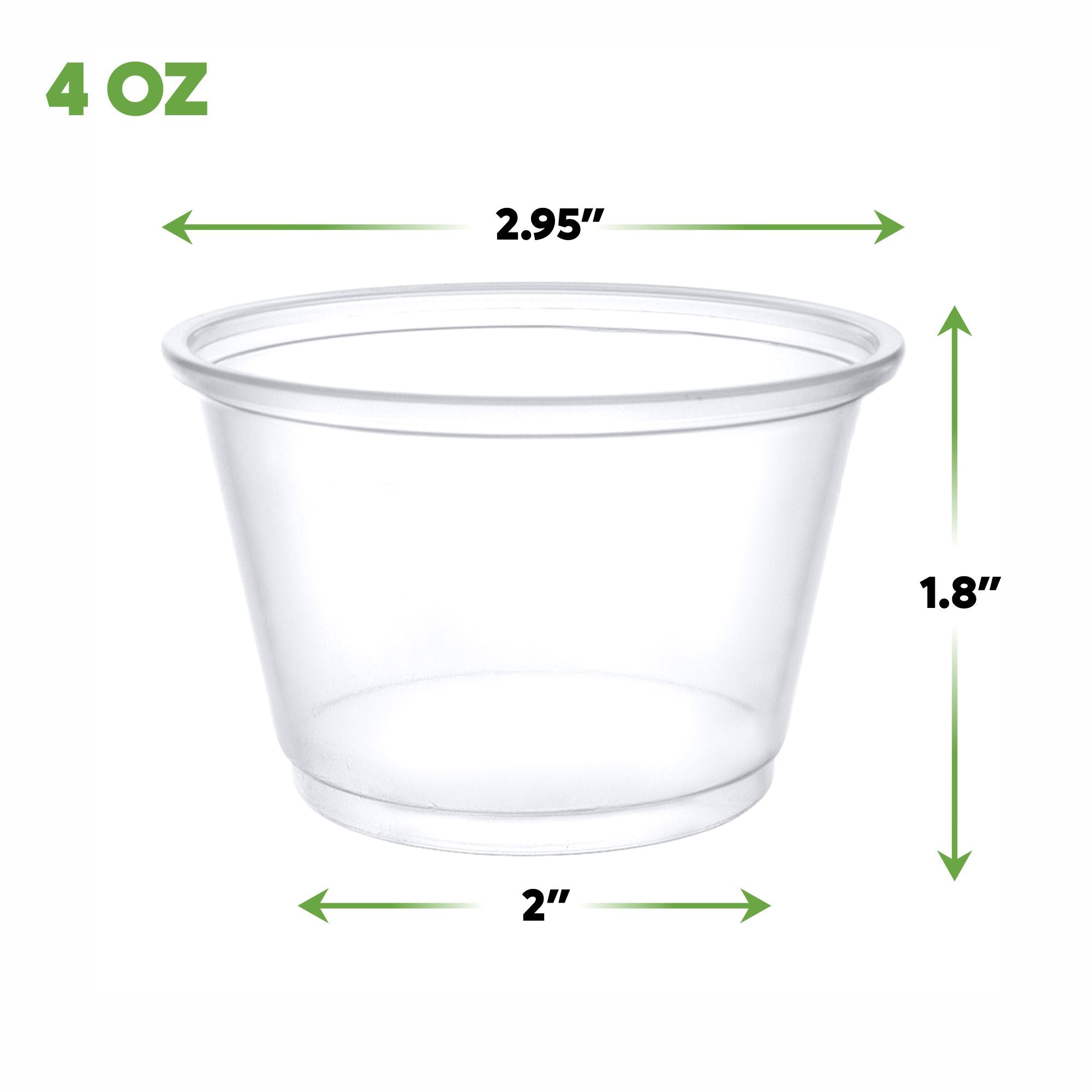 [250 Count - 4 oz.] Plastic Disposable Portion Cups (No Lids) Souffle Cups