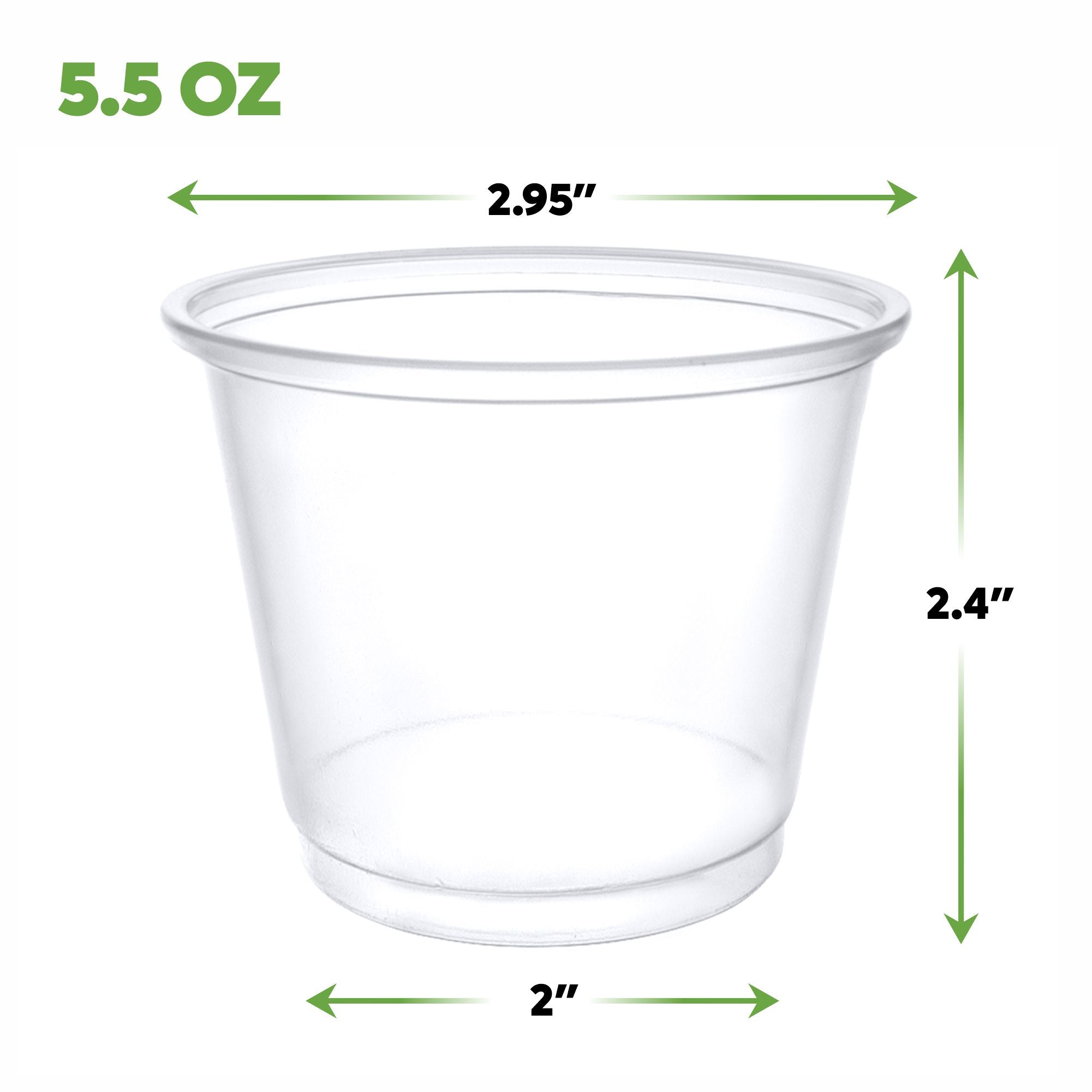 [250 Count - 5.5 oz.] Plastic Disposable Portion Cups (No Lids) Souffle Cups