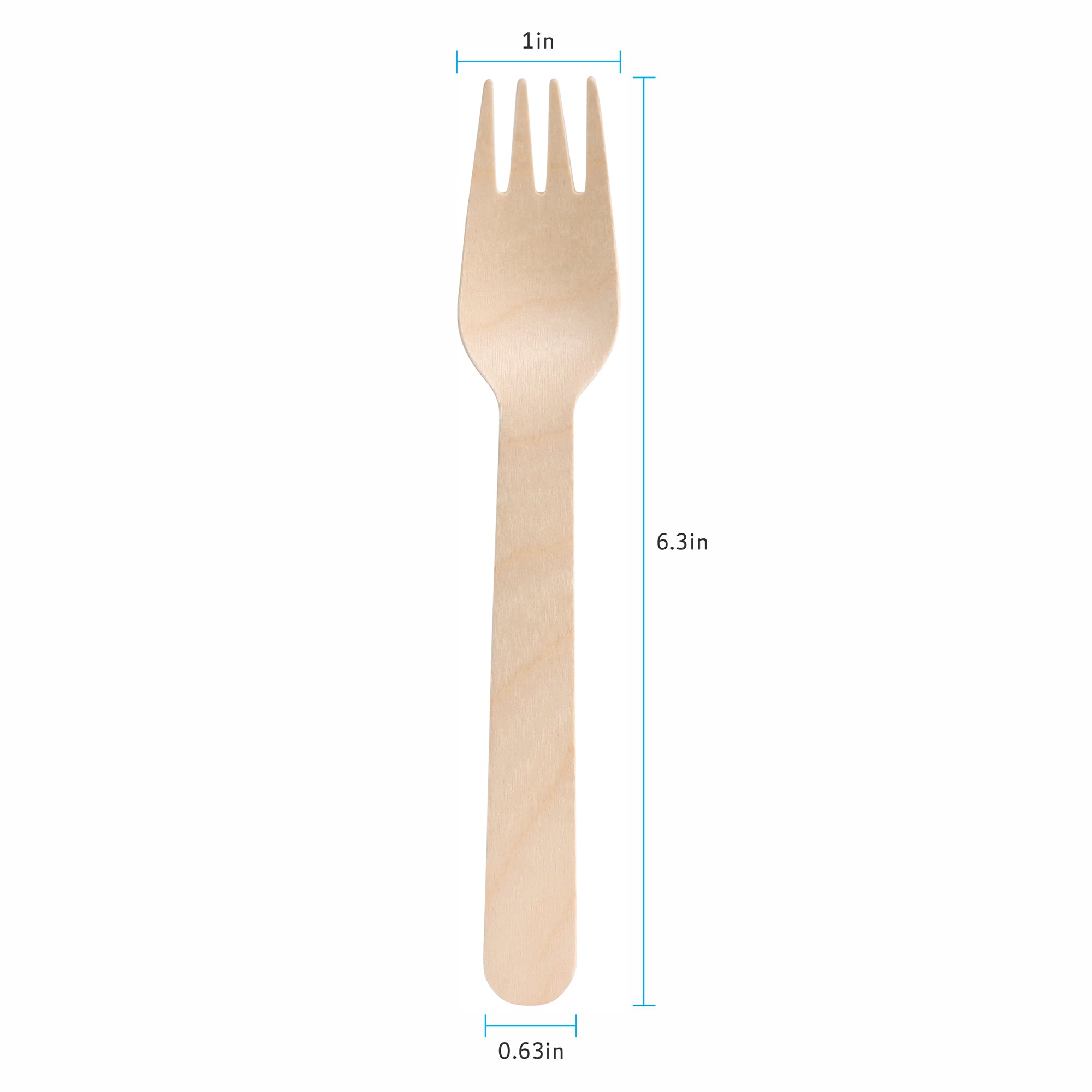 [Case of 1200] Disposable Wooden Forks, Splinter-free Biodegradable, Eco-friendly Utensils for Outdoors, Parties, and events