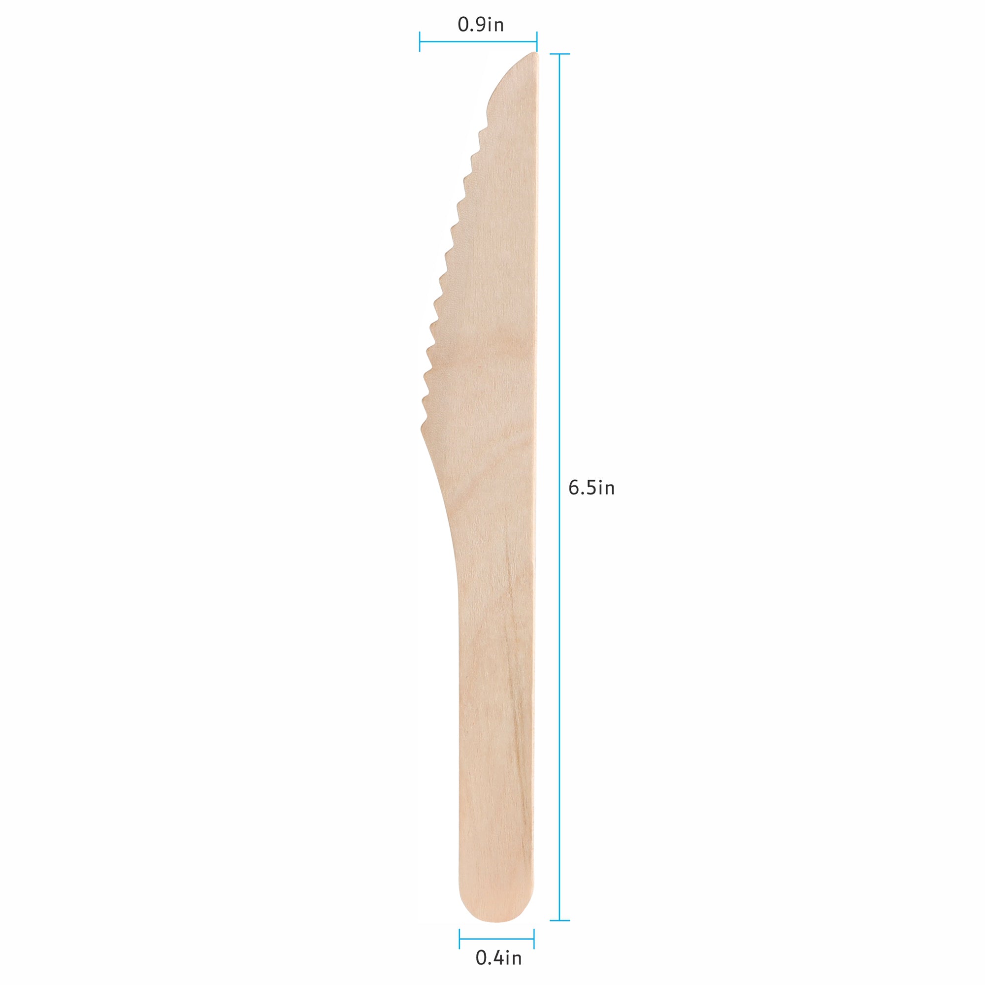 [Case of 1200 ] Disposable Wooden Knives, Splinter-free Biodegradable, Eco-friendly Utensils for Outdoors, Parties, and events