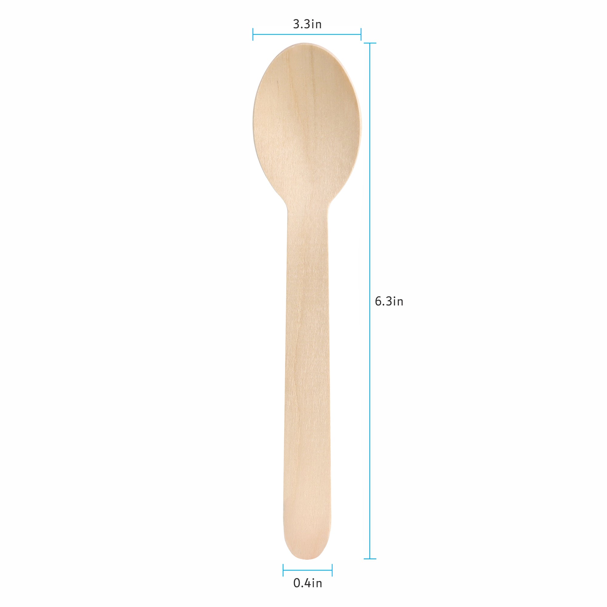 [Case of 1200] Disposable Wooden Spoons, Splinter-free Biodegradable, Eco-friendly Utensils for Outdoors, Parties, and events