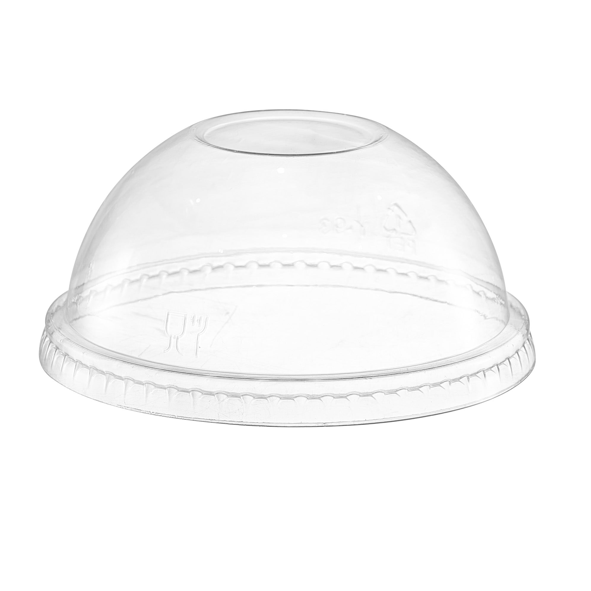 1000ct Crystal Clear 98mm No Hole Dome PET Plastic Lids - Comfy Package
