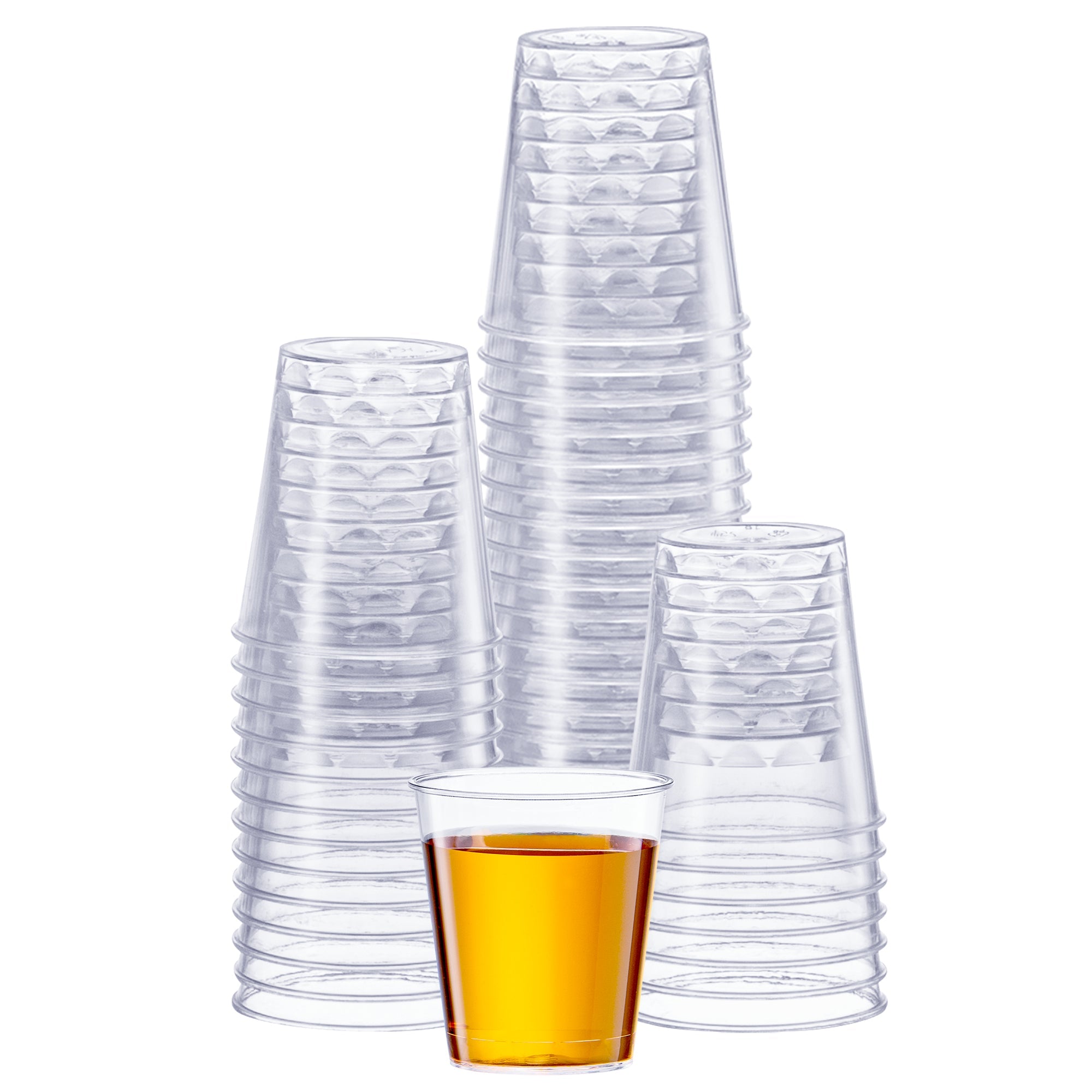 1 oz. Clear Hard Plastic Shot Glasses Disposable Shot Cups - Comfy Package