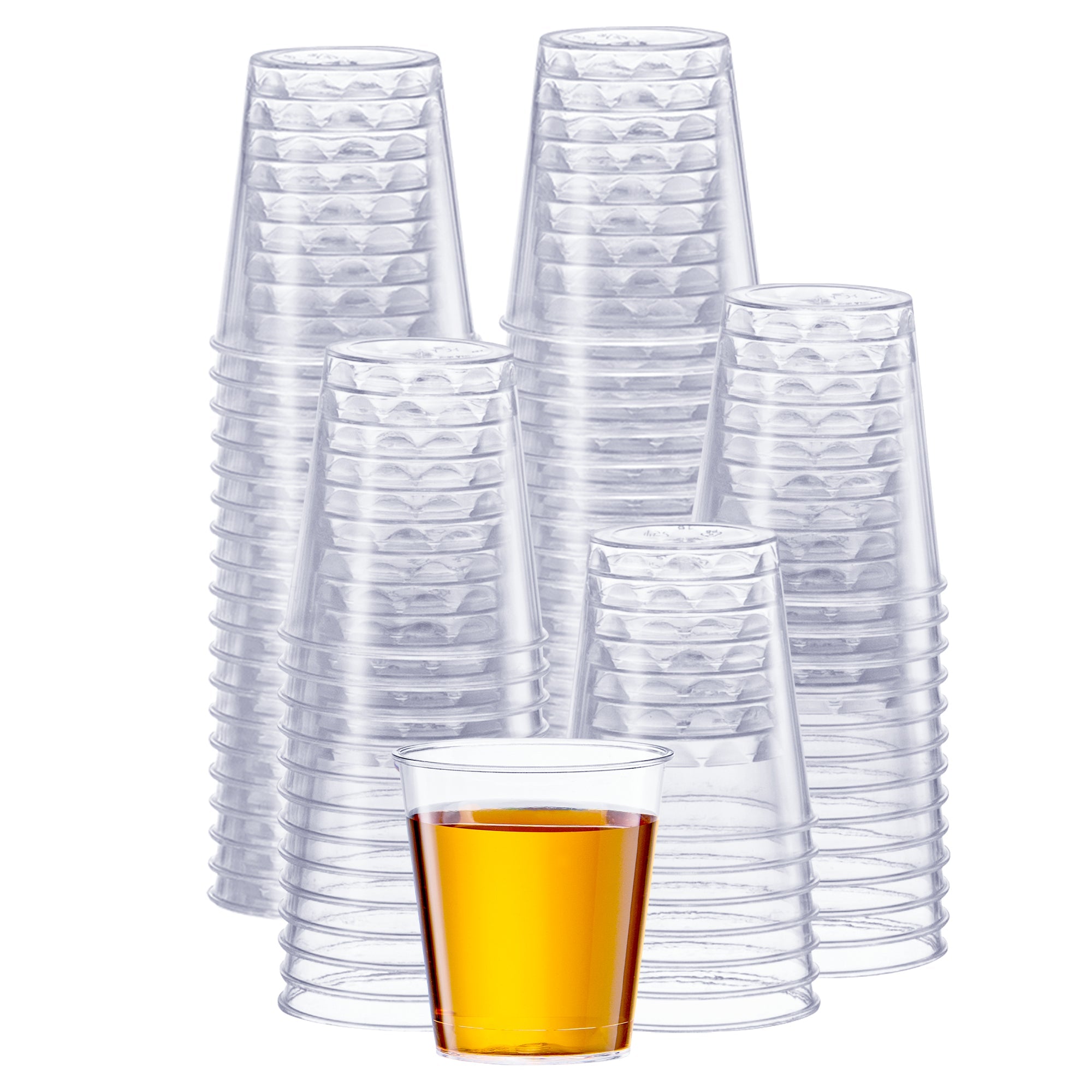 1 oz. Clear Hard Plastic Shot Glasses Disposable Shot Cups - Comfy Package