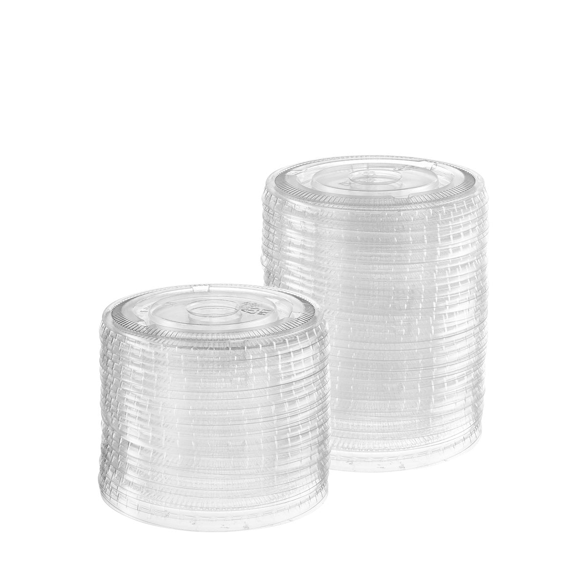1000ct Crystal Clear 98mm No Hole Flat PET Plastic Lids - Comfy Package