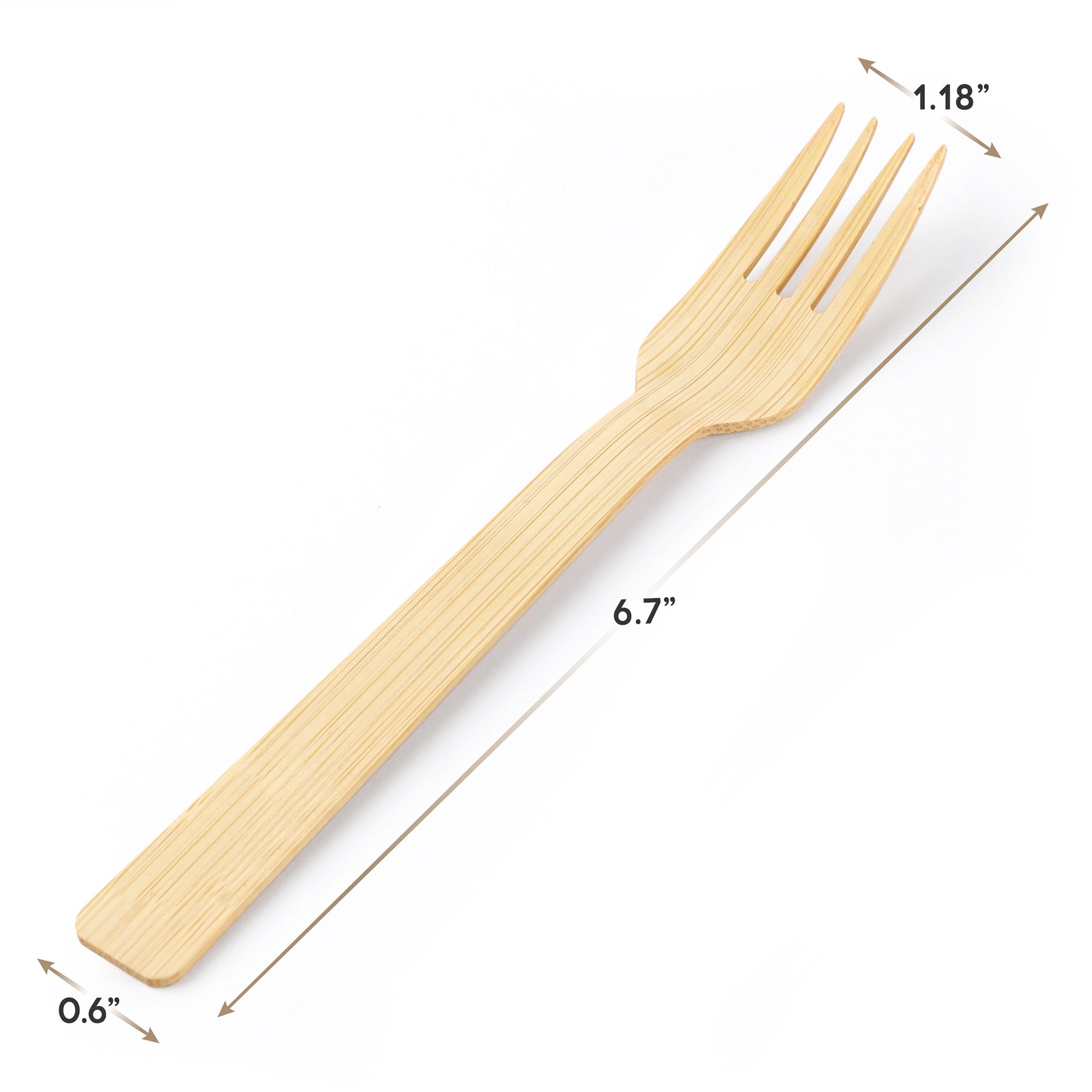 GUSTO [100 Count] Natural Bamboo Disposable Forks - Biodegradable and Eco-Friendly Utensils for Outdoors, Parties, and Events