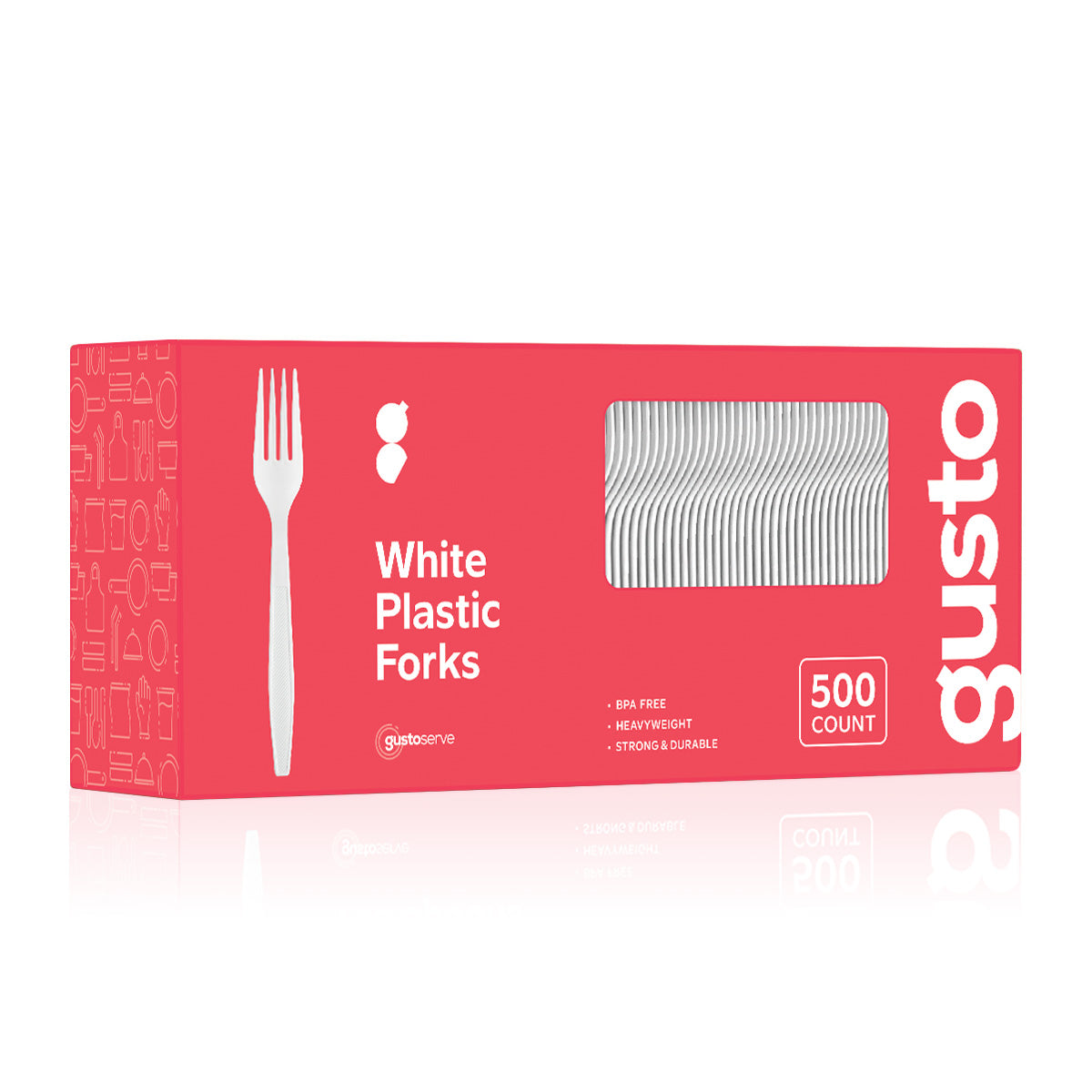 3000ct Extra Heavyweight Disposable White Plastic Forks - Comfy Package